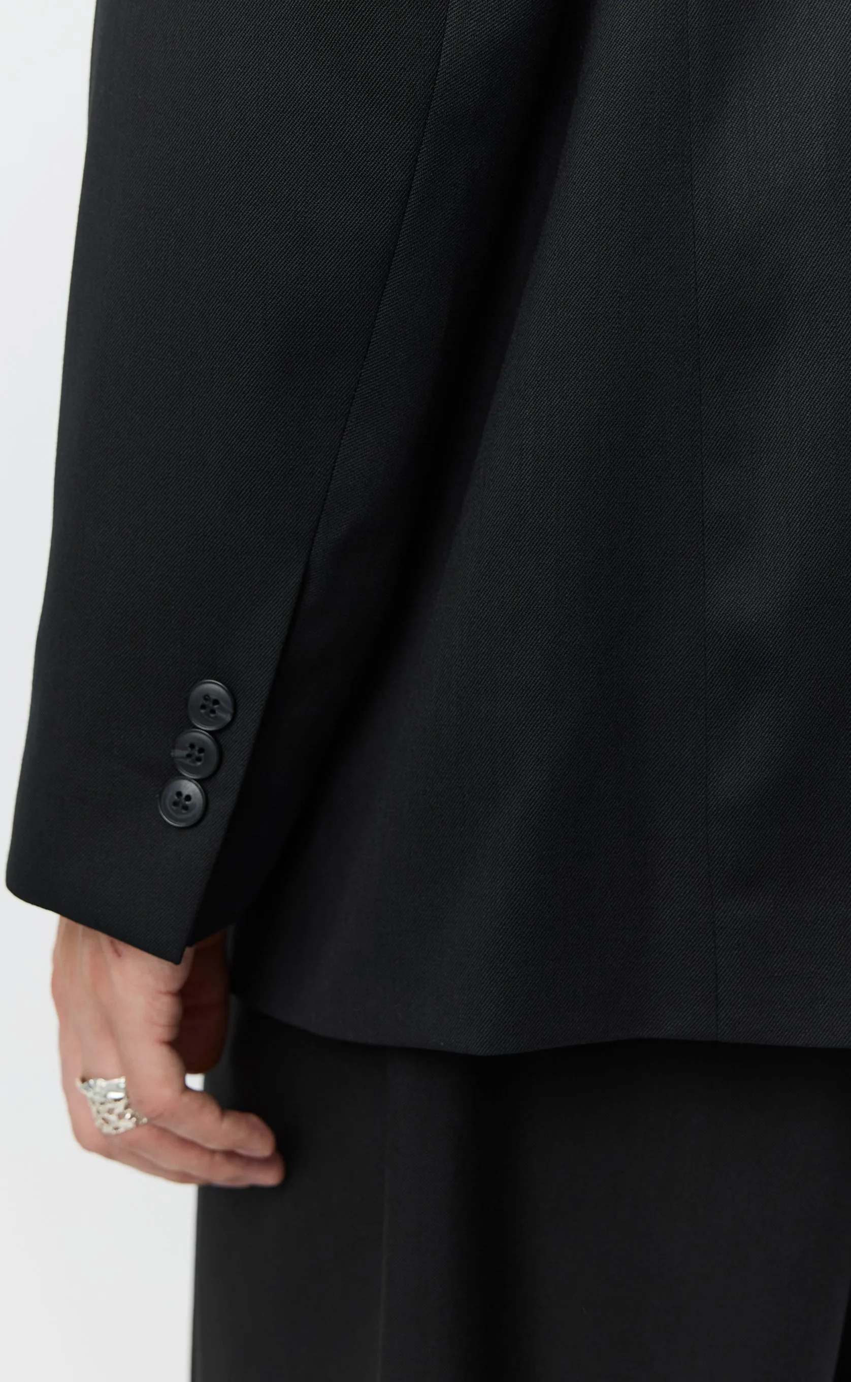 Double Breasted Blazer - Black Tropical Wool sold by mfpen product image thumbnail 5