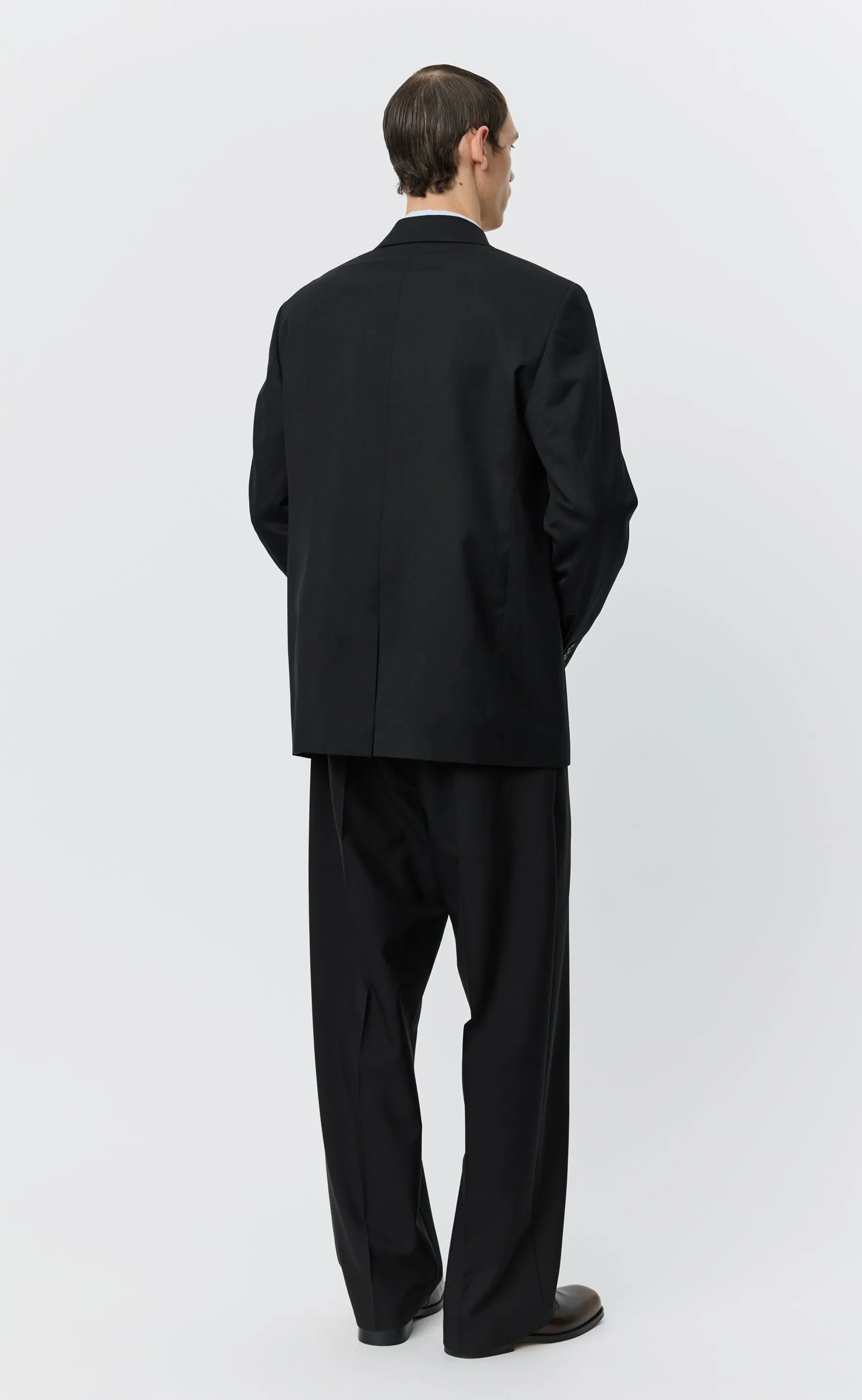 Double Breasted Blazer - Black Tropical Wool sold by mfpen product image thumbnail 3