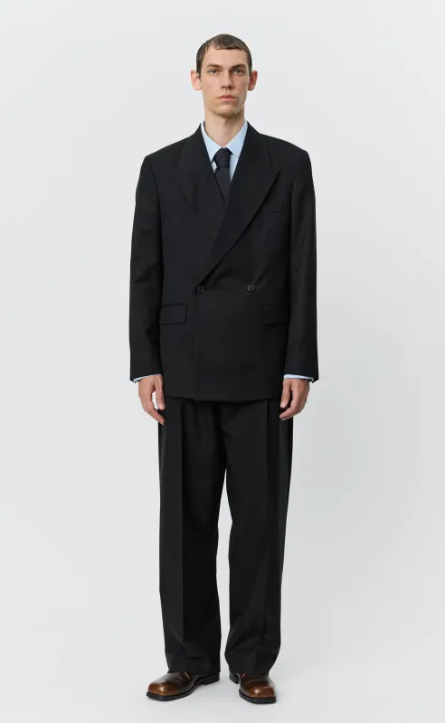 Double Breasted Blazer - Black Tropical Wool sold by mfpen