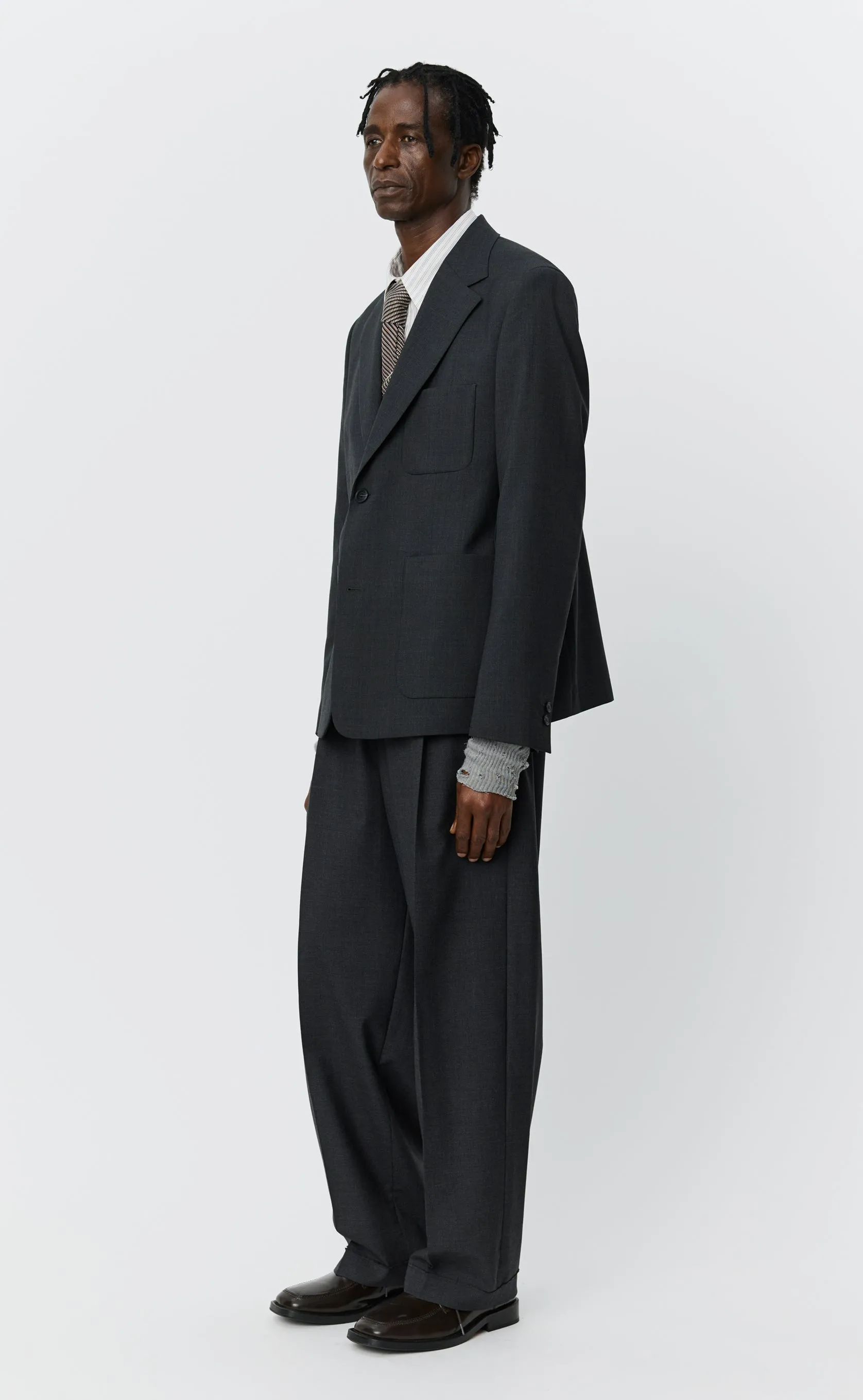 Patch Pocket Blazer - Grey Wool sold by mfpen product image thumbnail 2