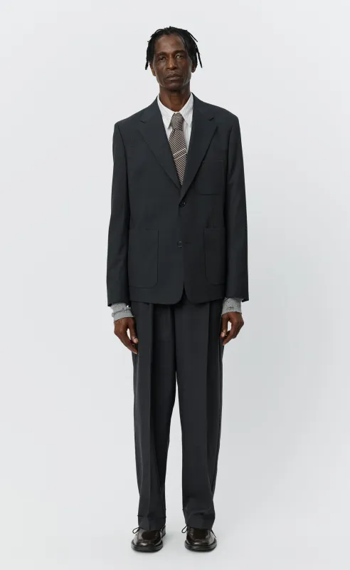 Patch Pocket Blazer - Grey Wool made by mfpen