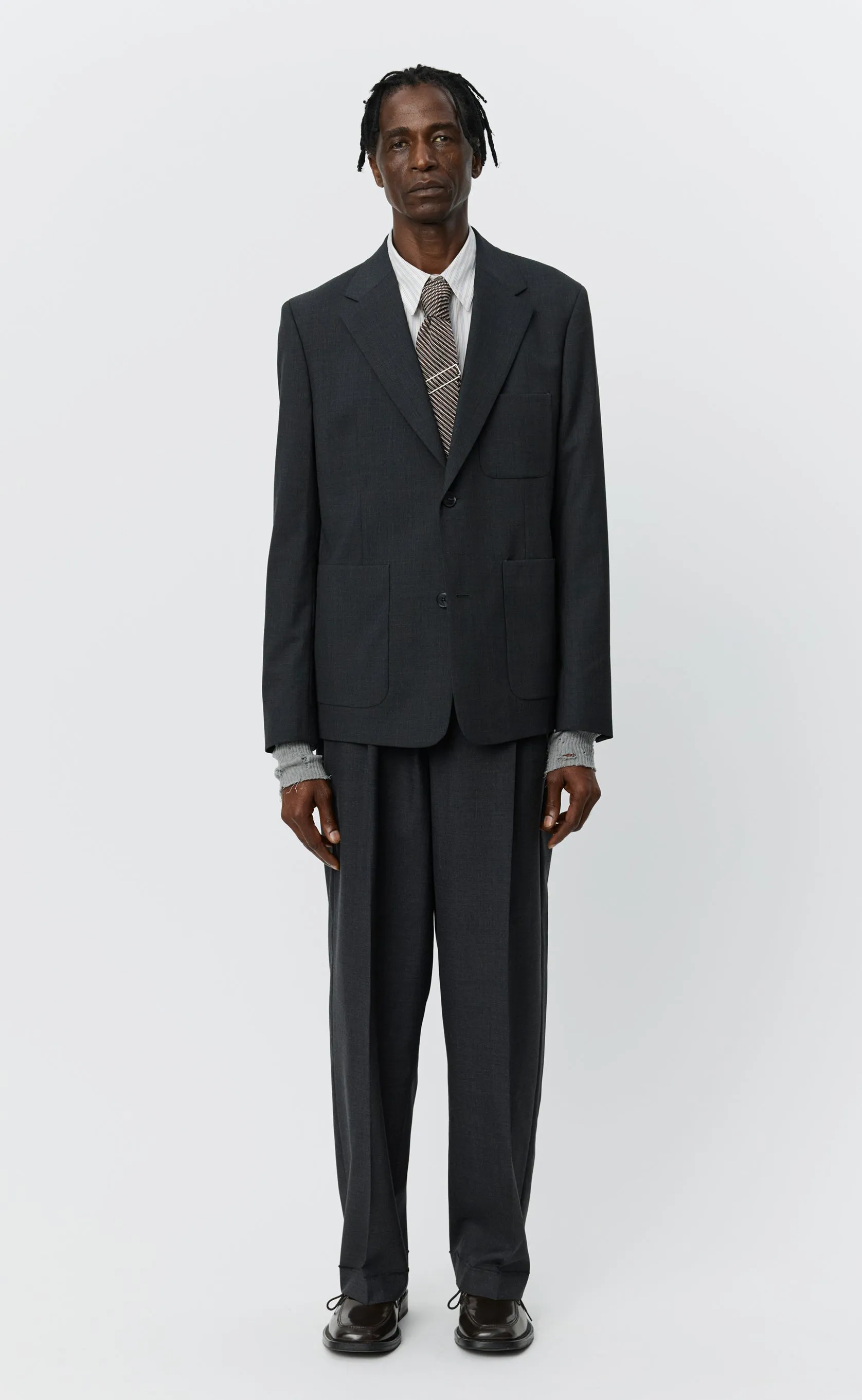 Patch Pocket Blazer - Grey Wool sold by mfpen