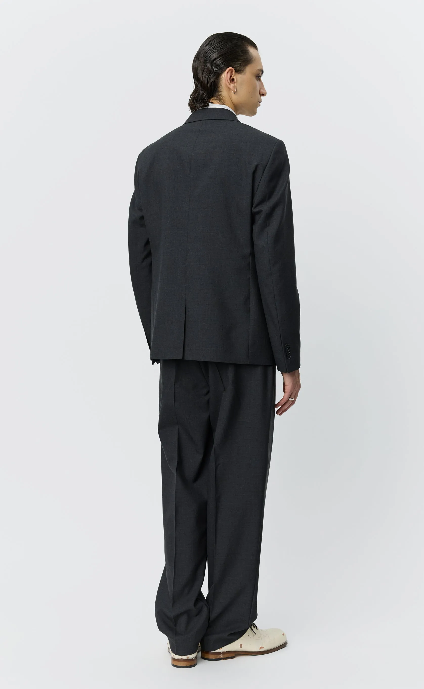 Single Breasted Blazer - Dark Grey Tropical Wool sold by mfpen product image thumbnail 4