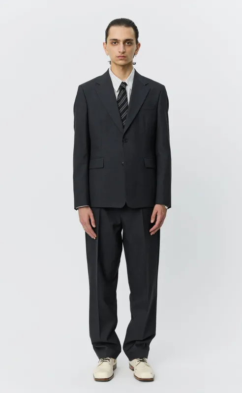 Single Breasted Blazer - Dark Grey Tropical Wool sold by mfpen