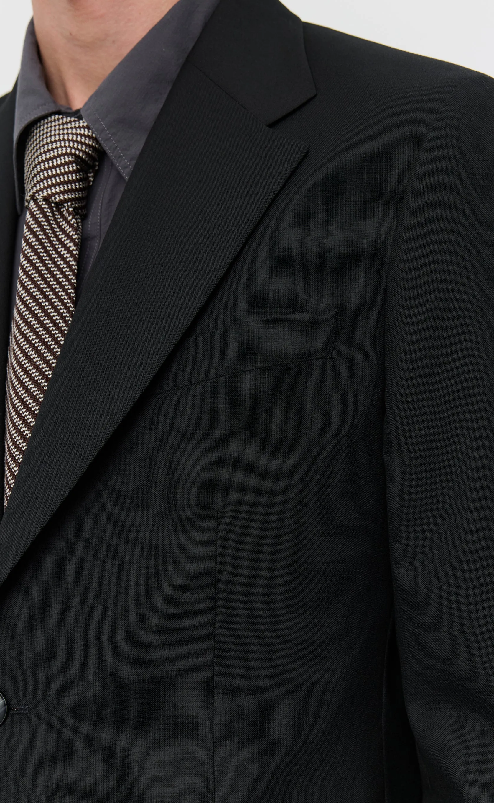 Single Breasted Blazer - Black Tropical Wool sold by mfpen product image thumbnail 4