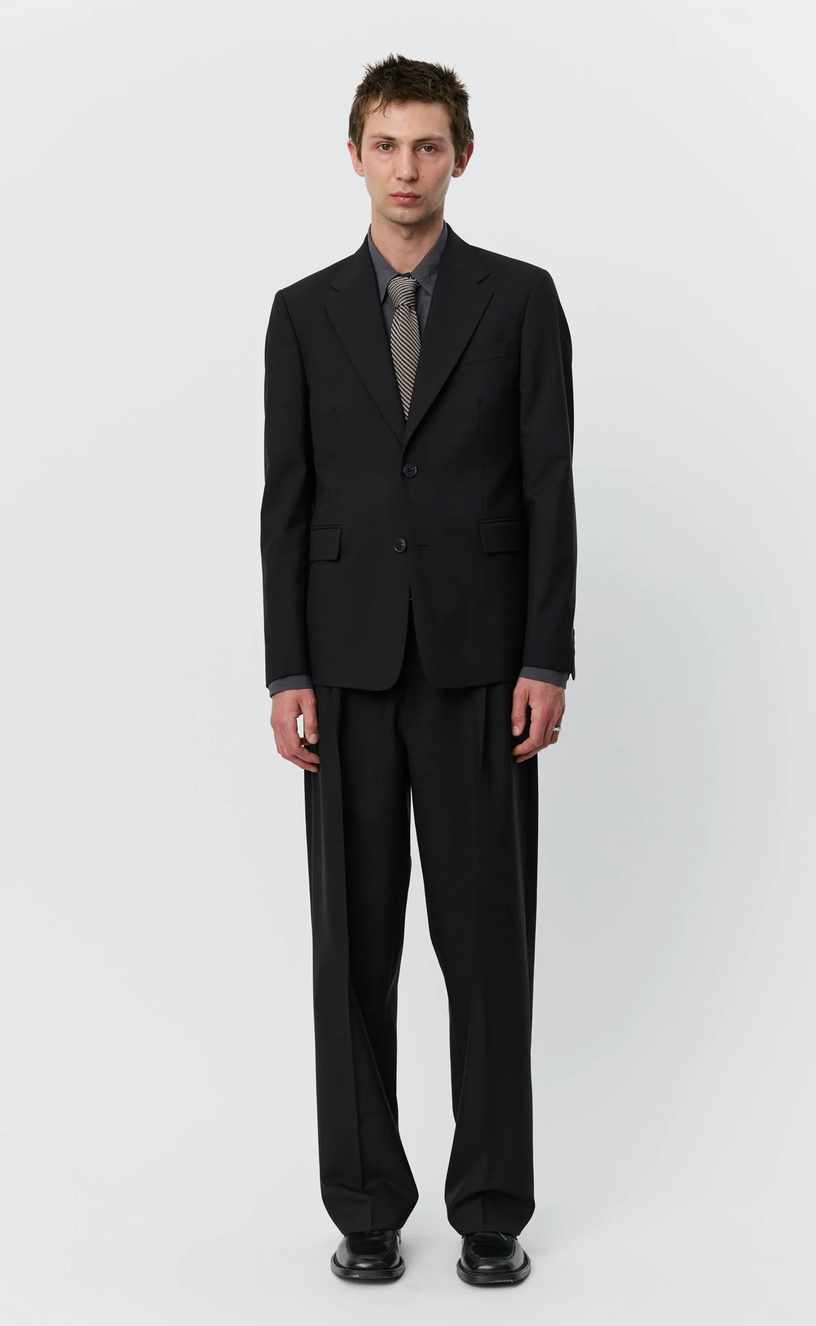 Single Breasted Blazer - Black Tropical Wool sold by mfpen