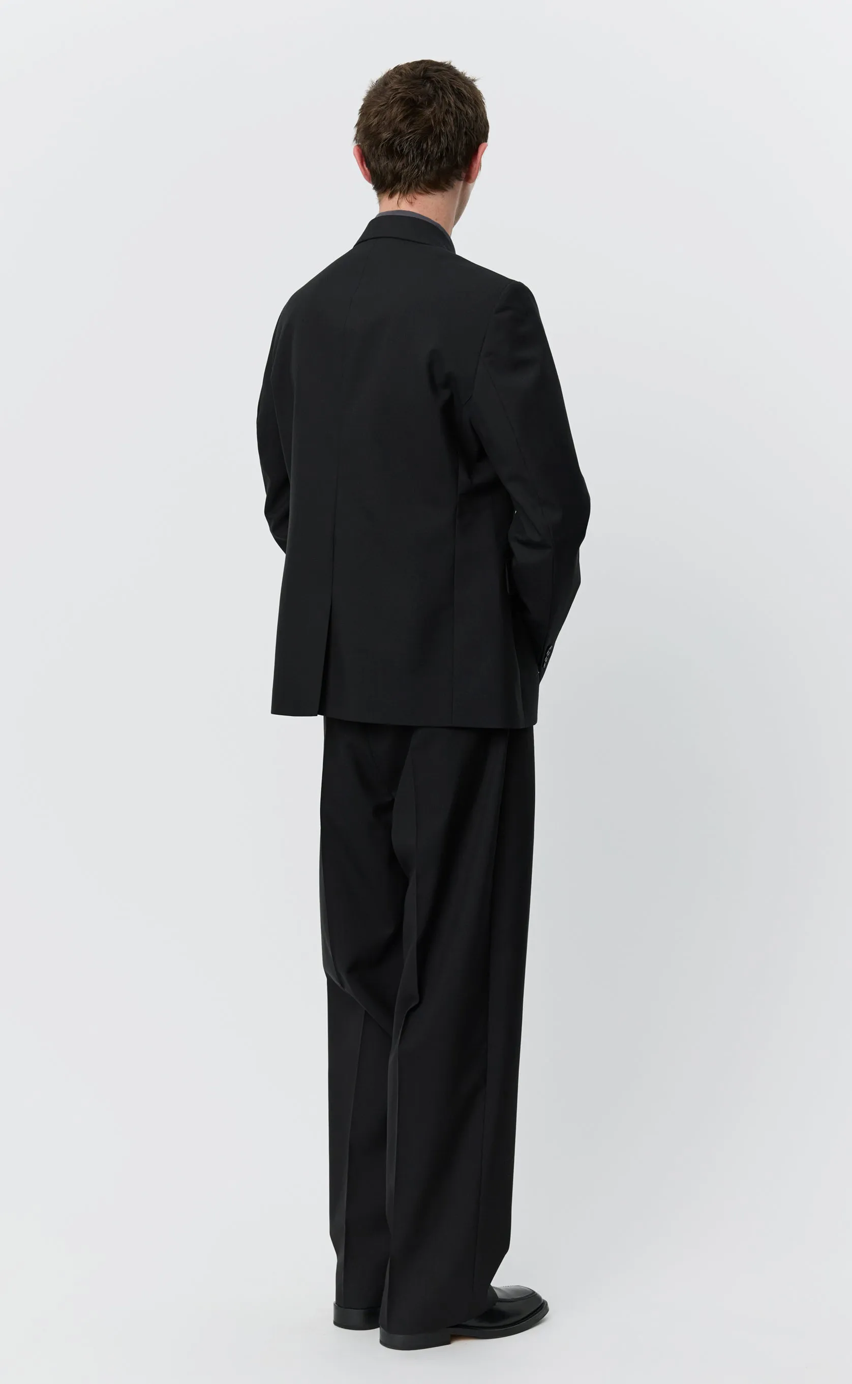 Single Breasted Blazer - Black Tropical Wool sold by mfpen product image thumbnail 3