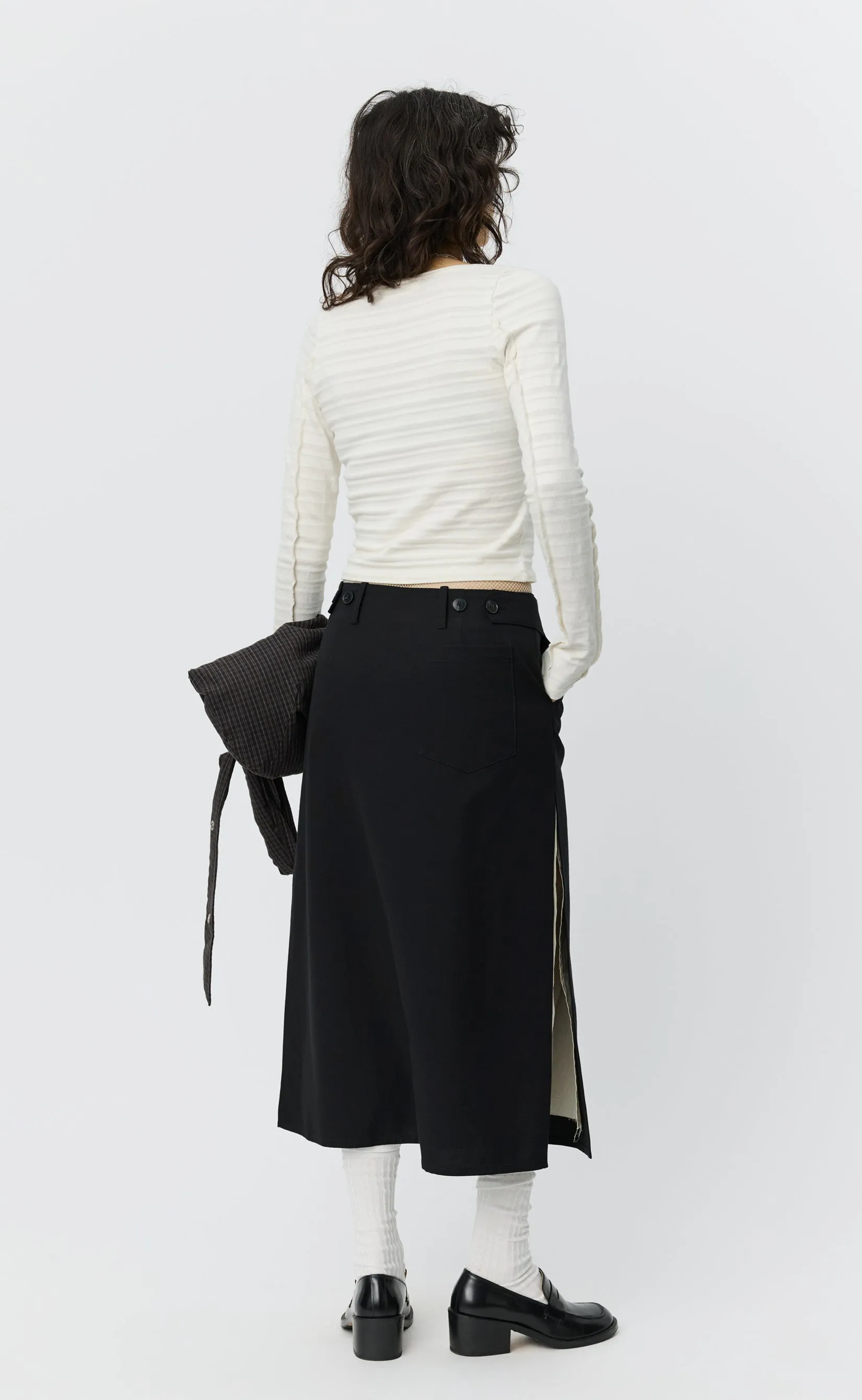 Deep Henley - Off White Stripe sold by mfpen product image thumbnail 3