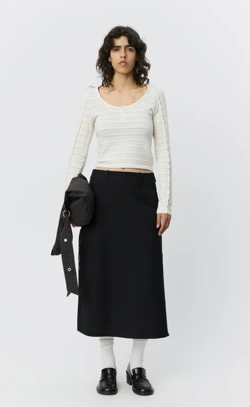 Deep Henley - Off White Stripe sold by mfpen