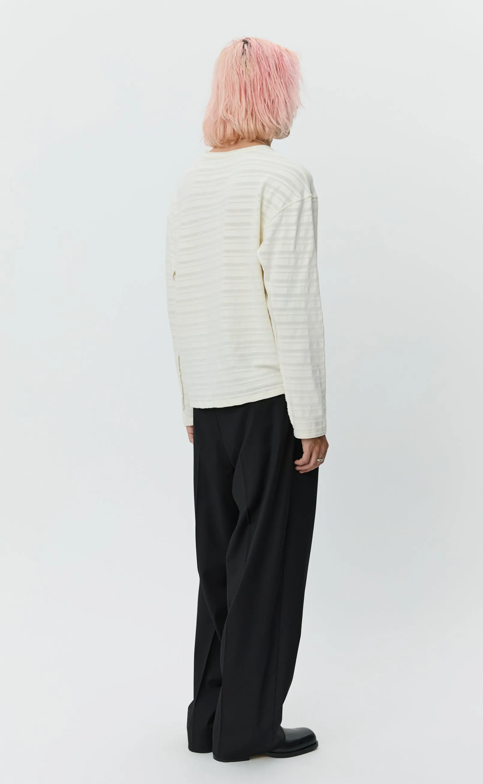 Round Neck Sweater - Off White Stripe sold by mfpen product image thumbnail 3