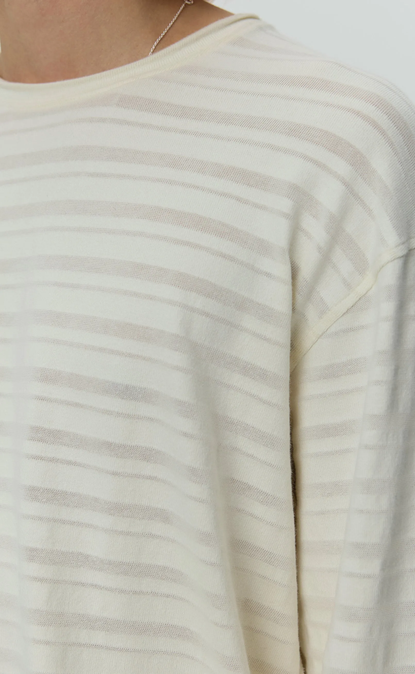 Round Neck Sweater - Off White Stripe sold by mfpen product image thumbnail 4