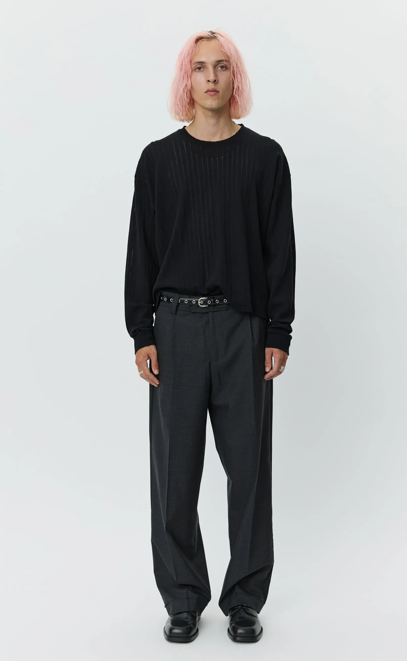 Relaxed LS Tee - Black Lace Stripe sold by mfpen product image thumbnail 2