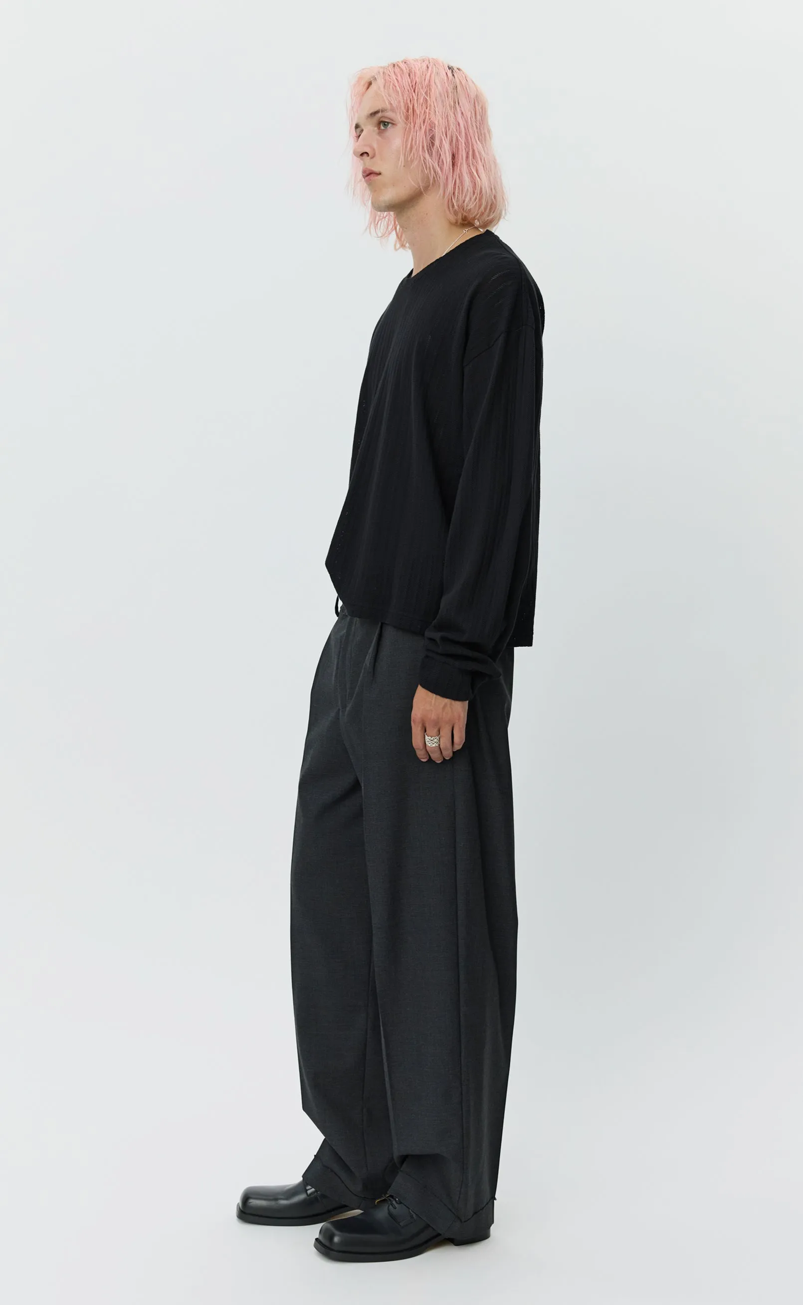 Relaxed LS Tee - Black Lace Stripe sold by mfpen product image thumbnail 3