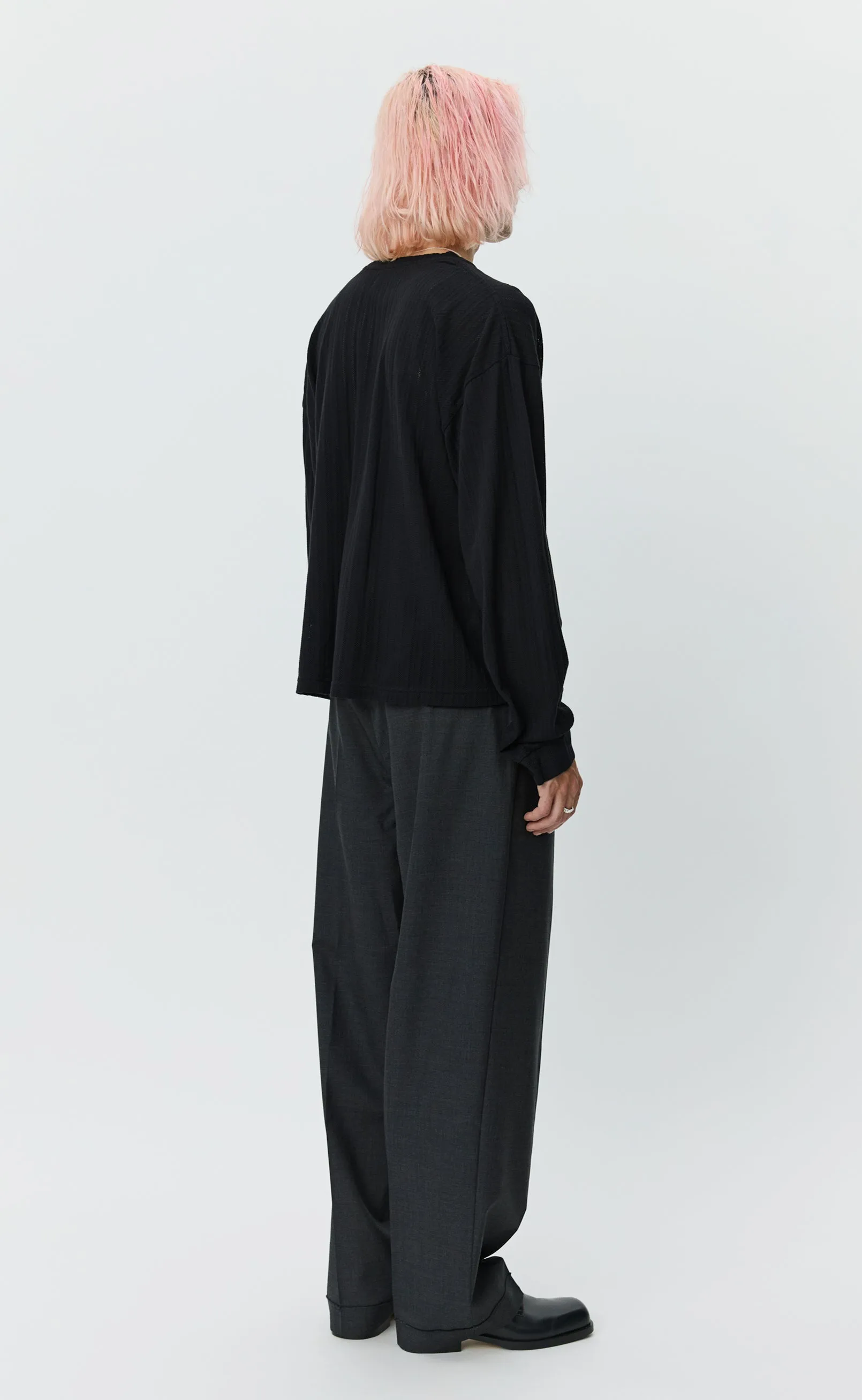 Relaxed LS Tee - Black Lace Stripe sold by mfpen product image thumbnail 4