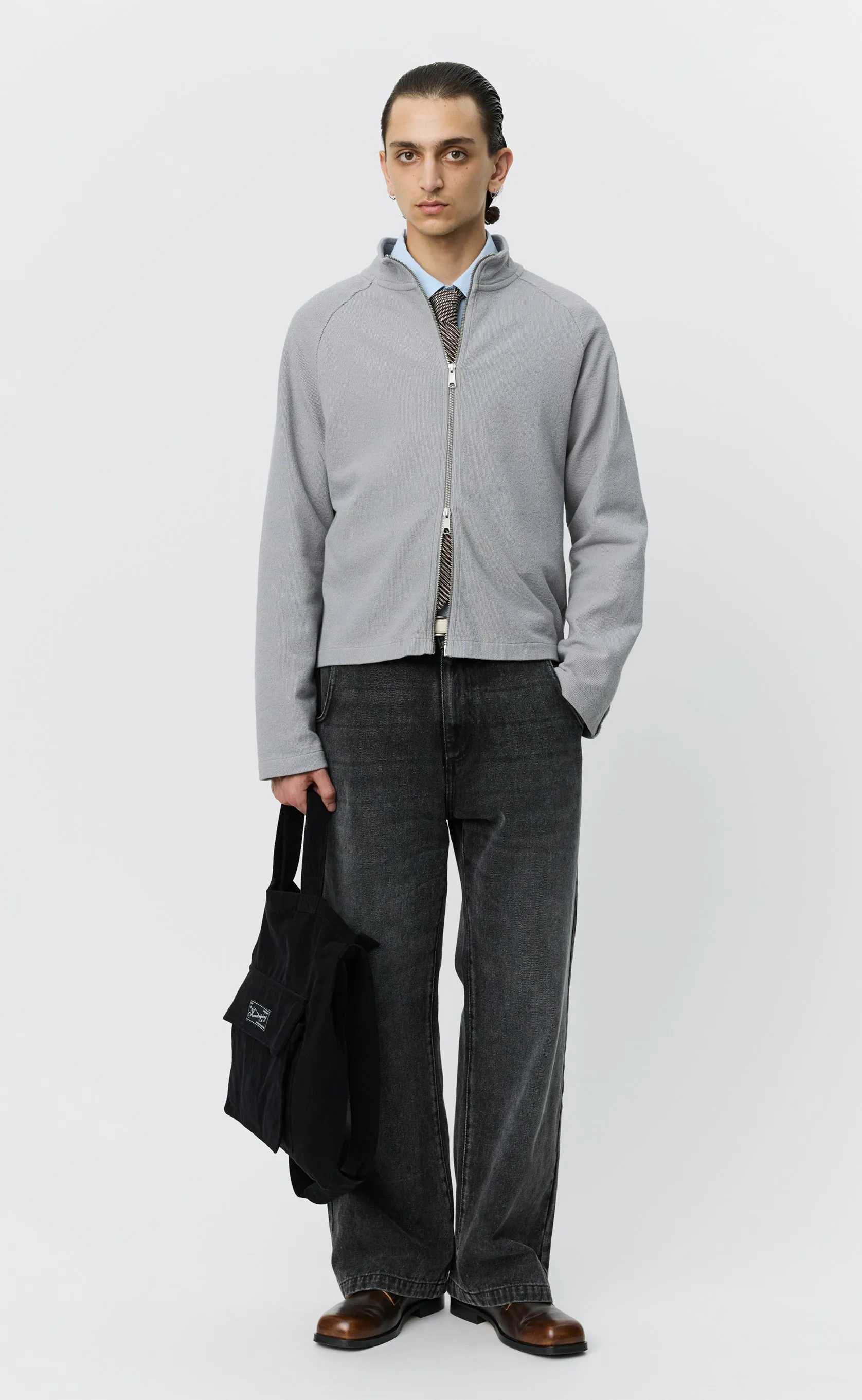 Leisure Zip Up - Mineral Grey Needle Jump sold by mfpen