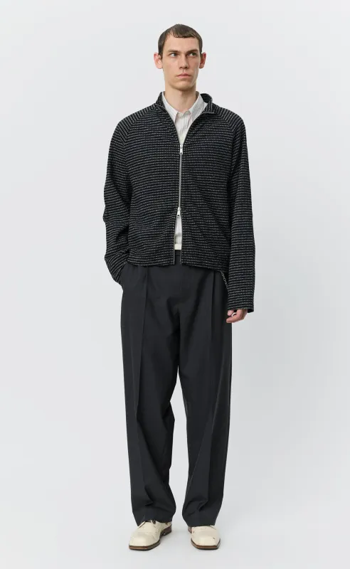 Leisure Zip Up - Black Experienced Check made by mfpen