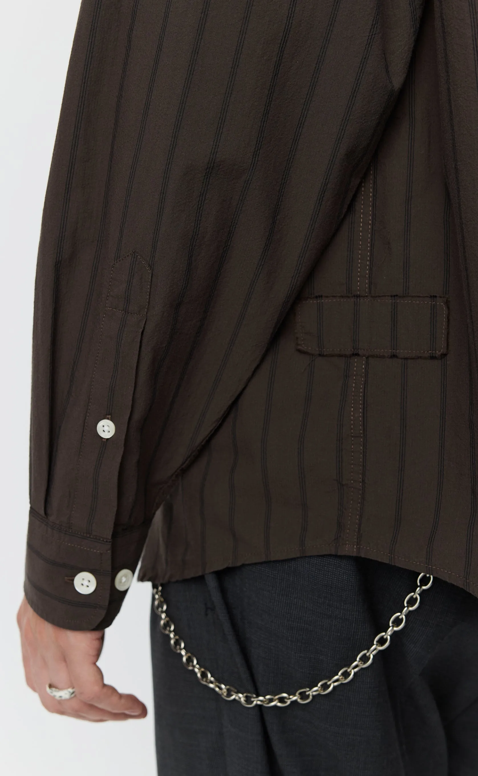 Essay Shirt - Dark Brown Triple Stripe sold by mfpen product image thumbnail 5