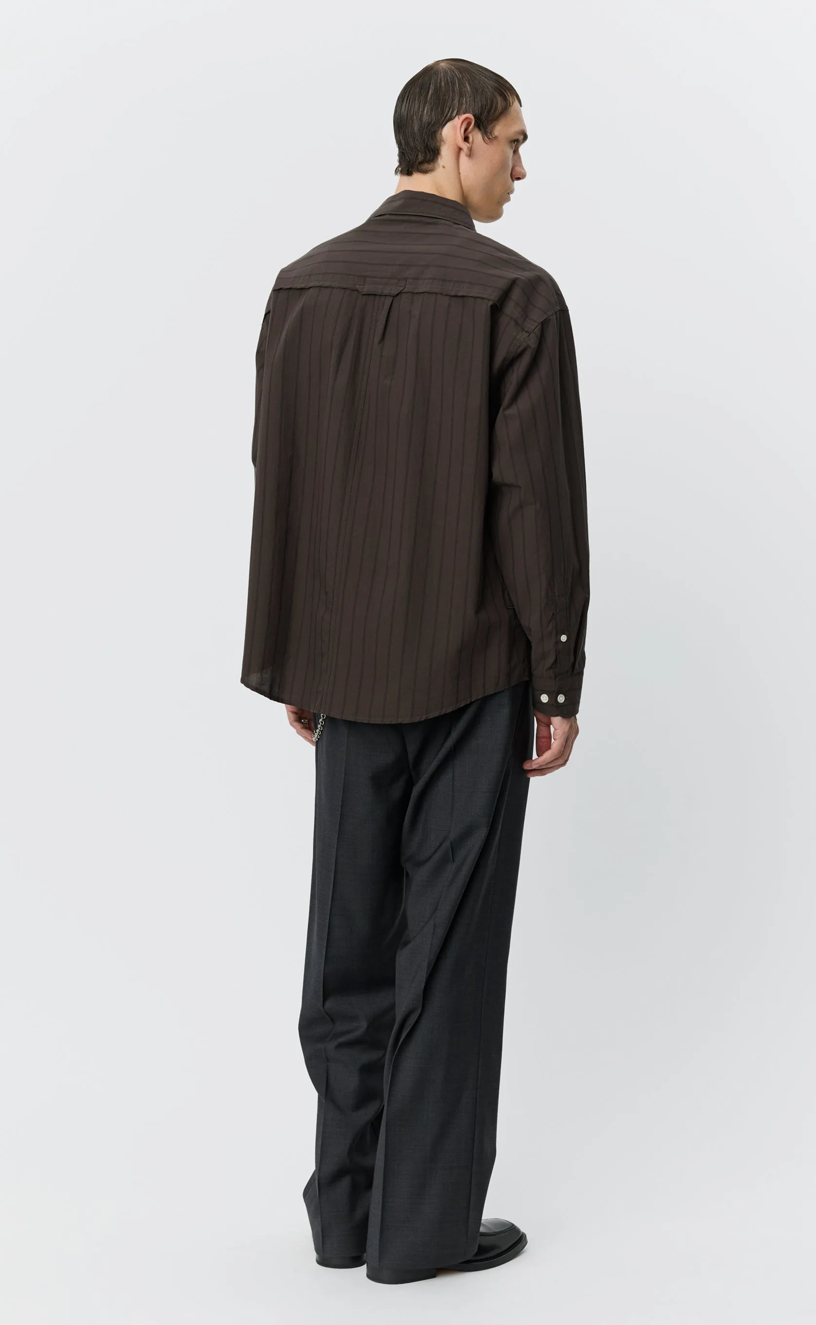 Essay Shirt - Dark Brown Triple Stripe sold by mfpen product image thumbnail 3