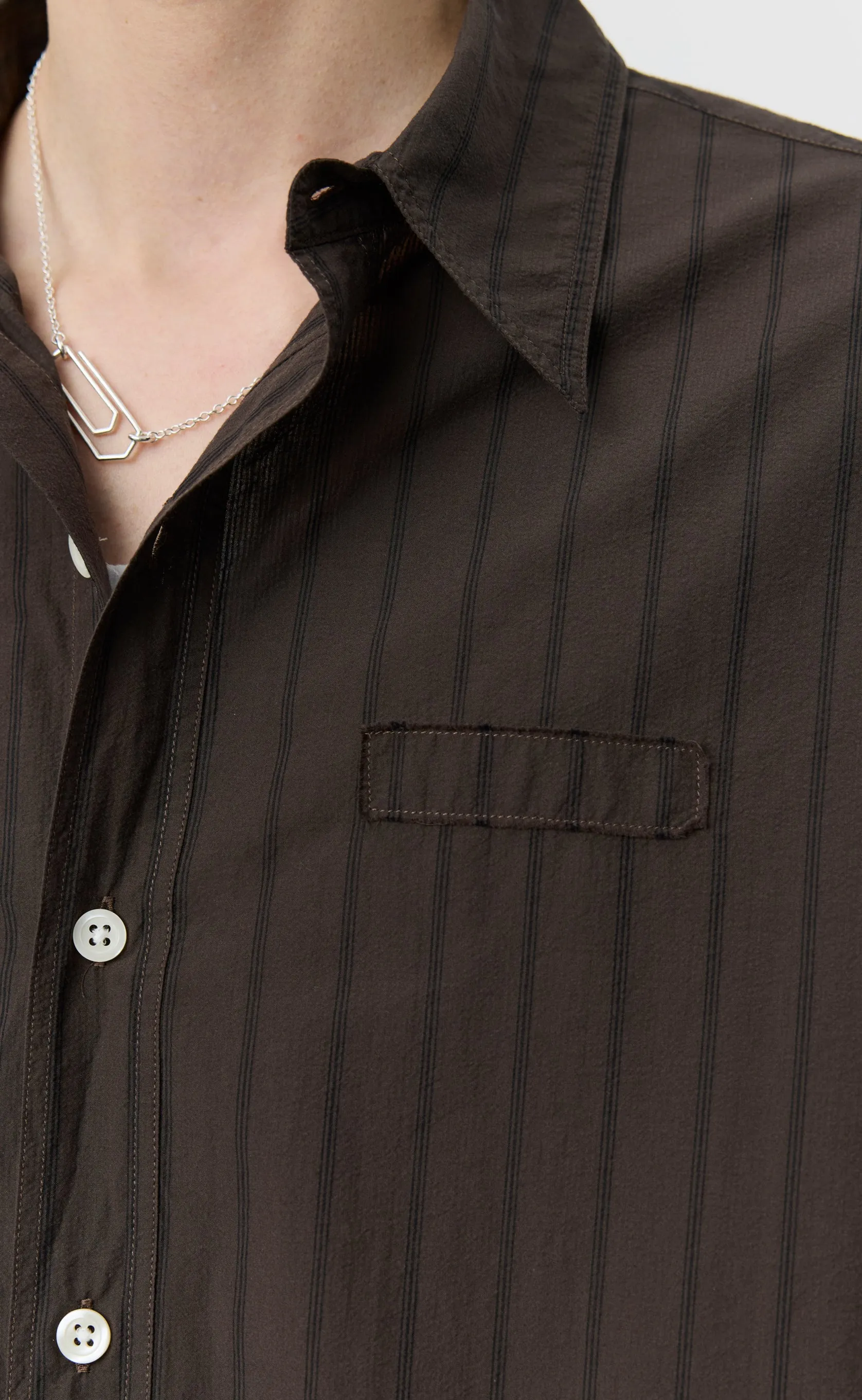 Essay Shirt - Dark Brown Triple Stripe sold by mfpen product image thumbnail 4