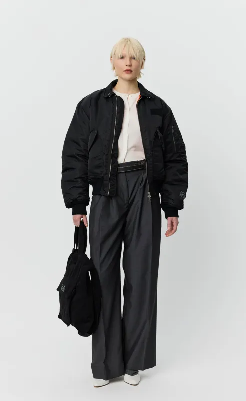Schott CWU Bomber - Black Recycled Nylon made by mfpen