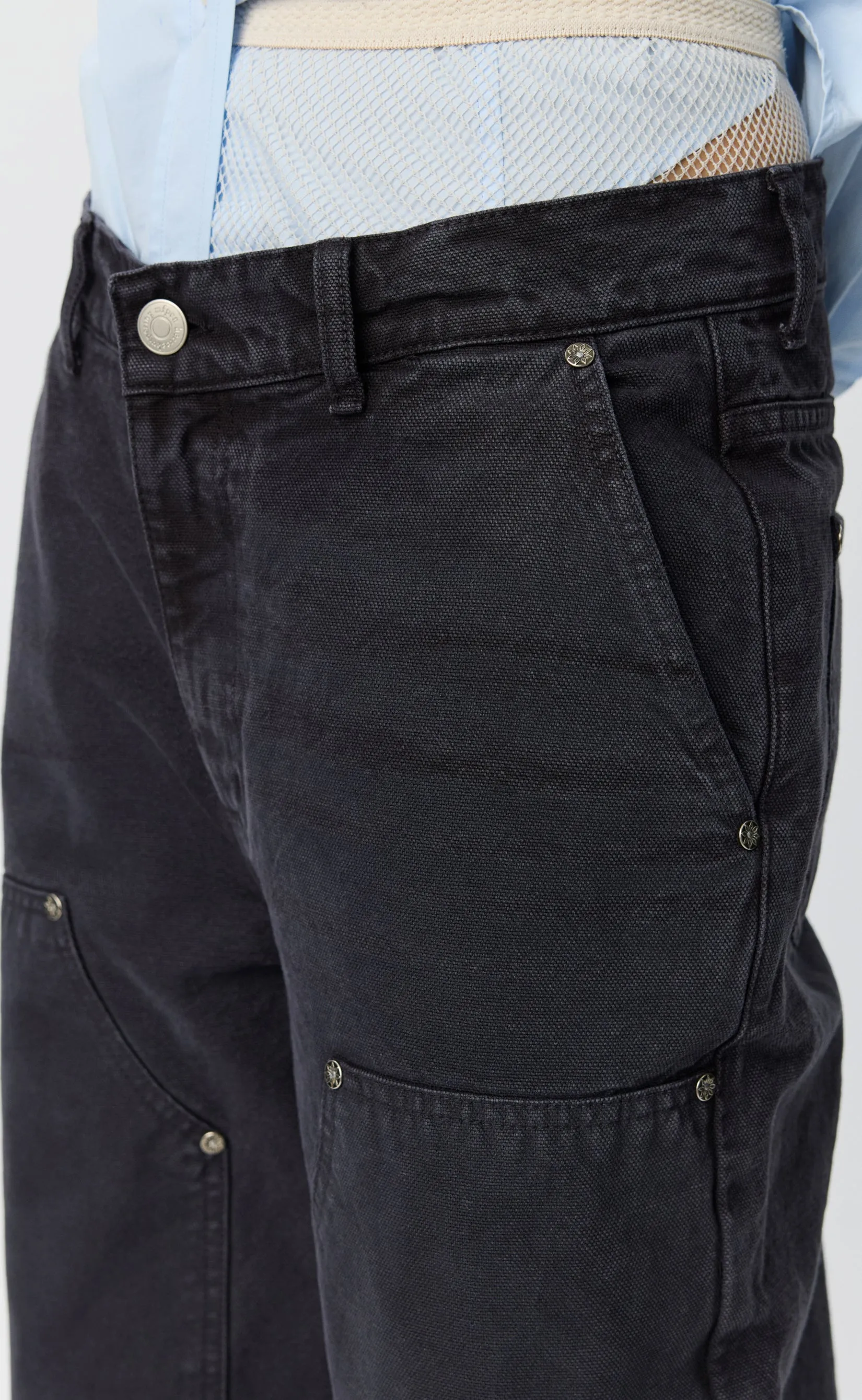 Womens Double Knee Jeans - Dark Grey Canvas sold by mfpen product image thumbnail 4