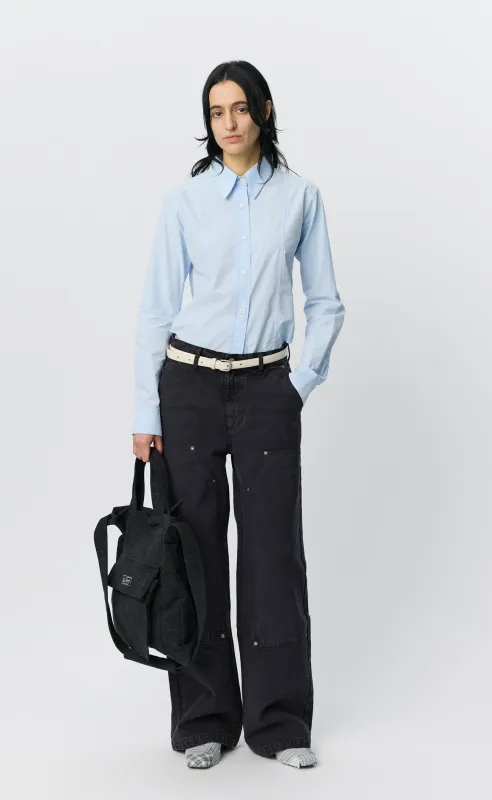 Womens Double Knee Jeans - Dark Grey Canvas made by mfpen