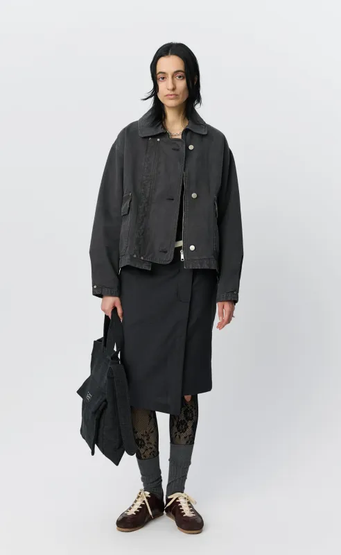 Womens Courier Jacket - Washed Grey Canvas made by mfpen