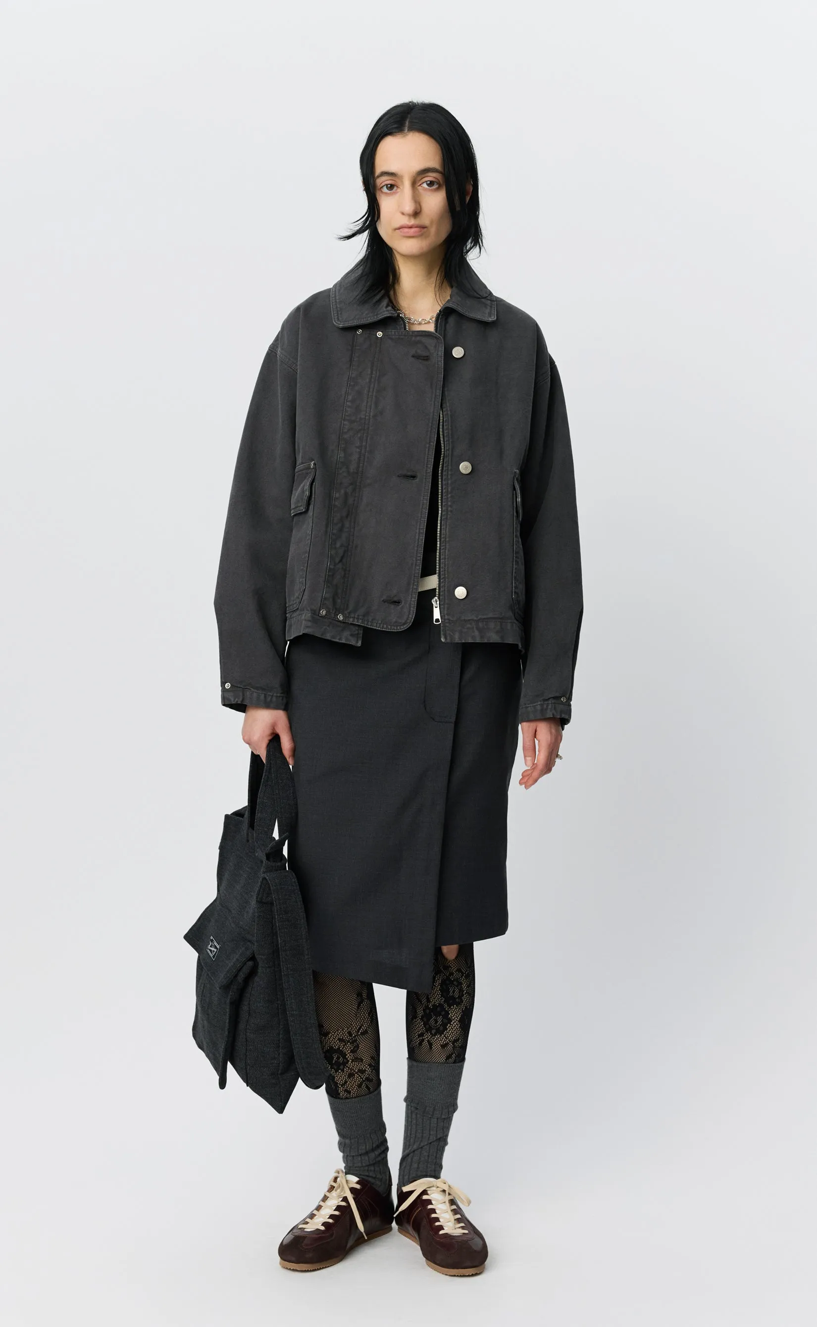 Womens Courier Jacket - Washed Grey Canvas sold by mfpen