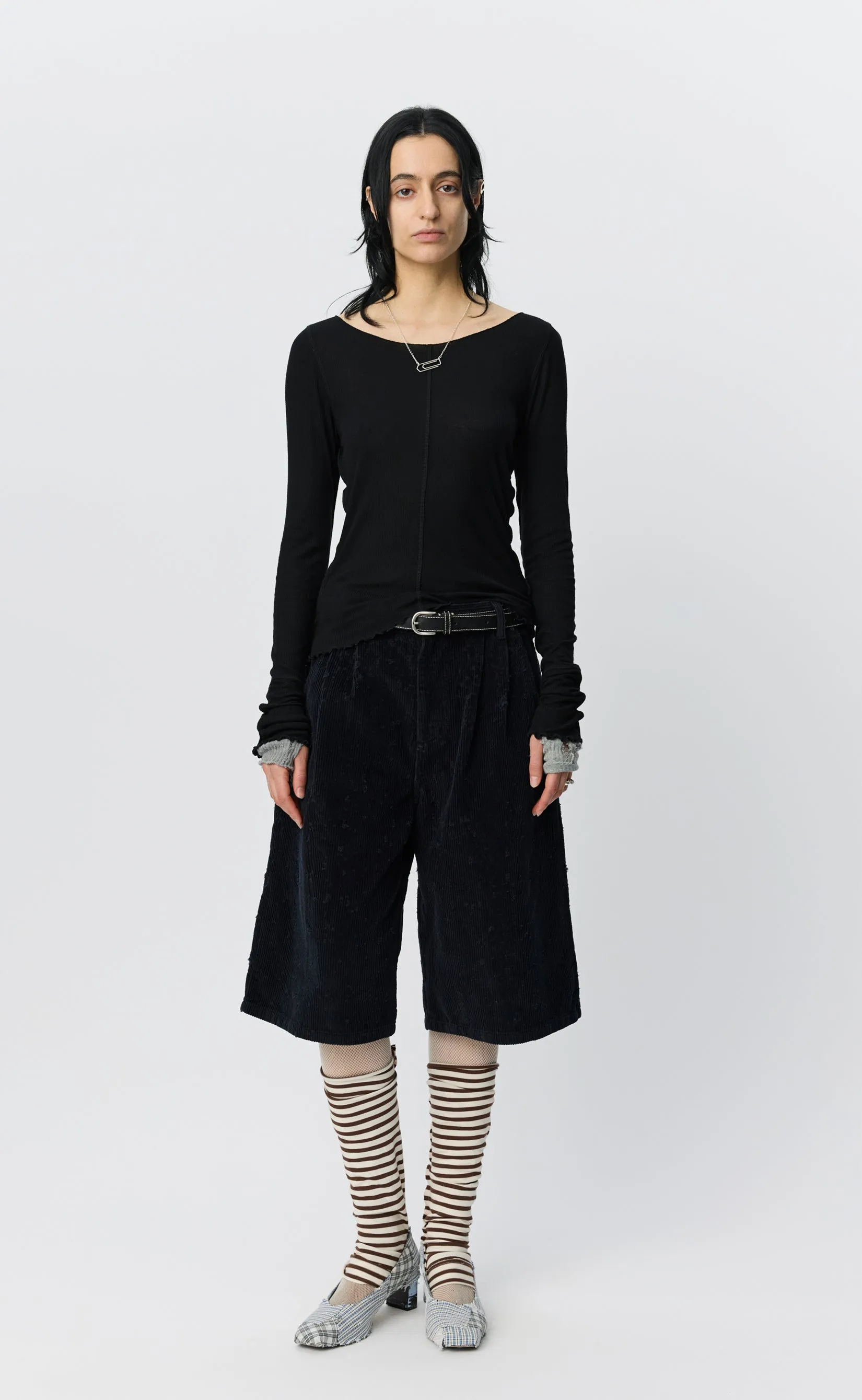 LS Flatlock Tee - Black Rib sold by mfpen