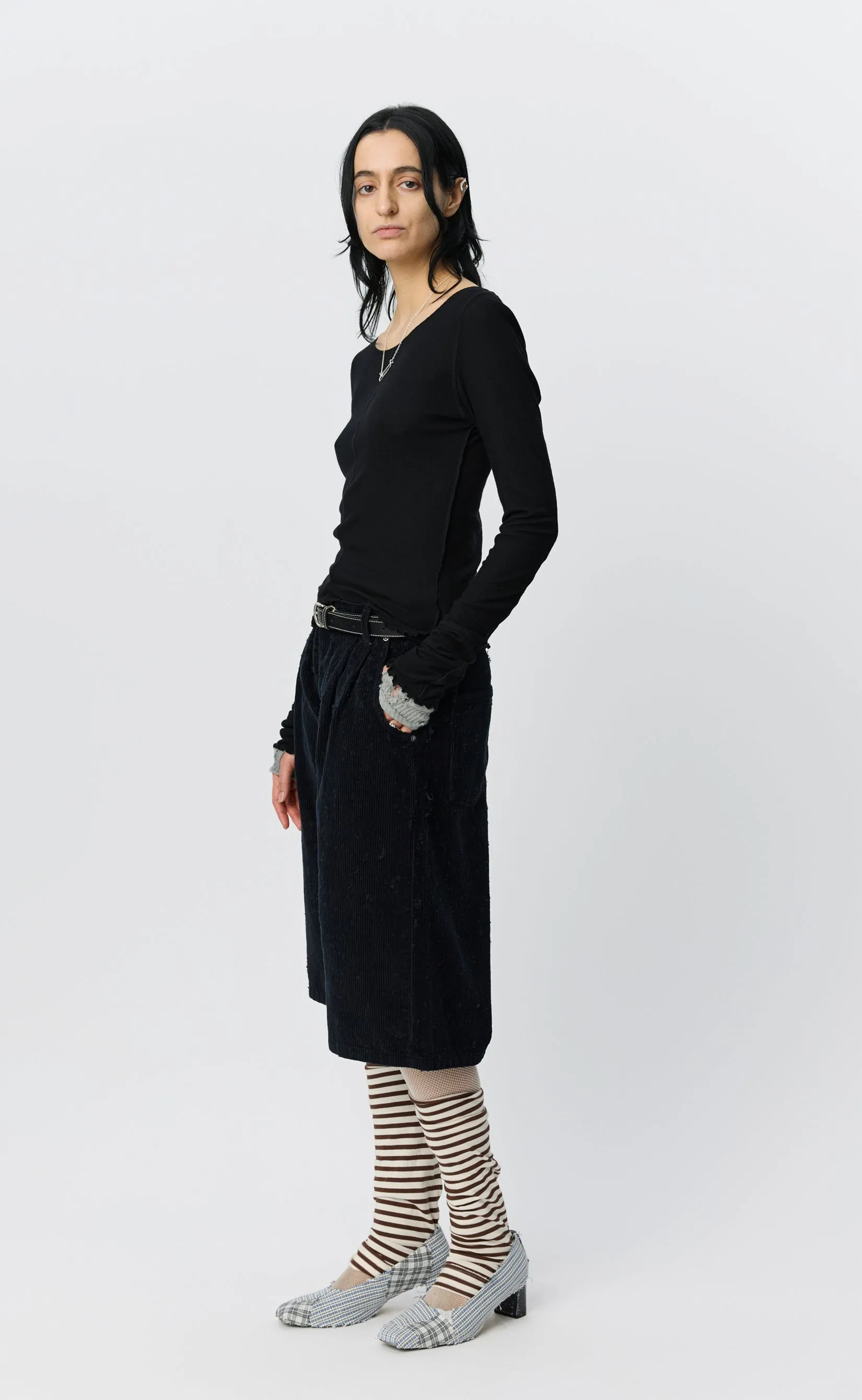 LS Flatlock Tee - Black Rib sold by mfpen product image thumbnail 3