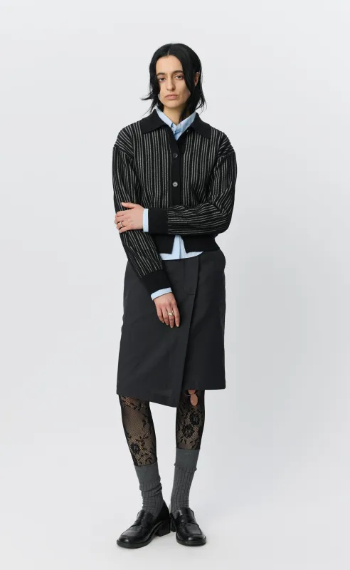 Form Cardigan - Black Stripe made by mfpen