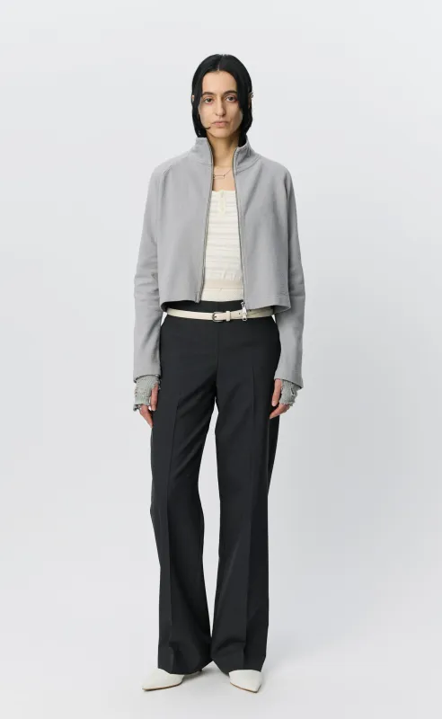 Cropped Leisure Zip Up - Mineral Grey Needle Jump made by mfpen