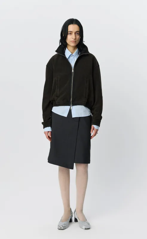 Cropped Covet Full Zip - Burned Black made by mfpen