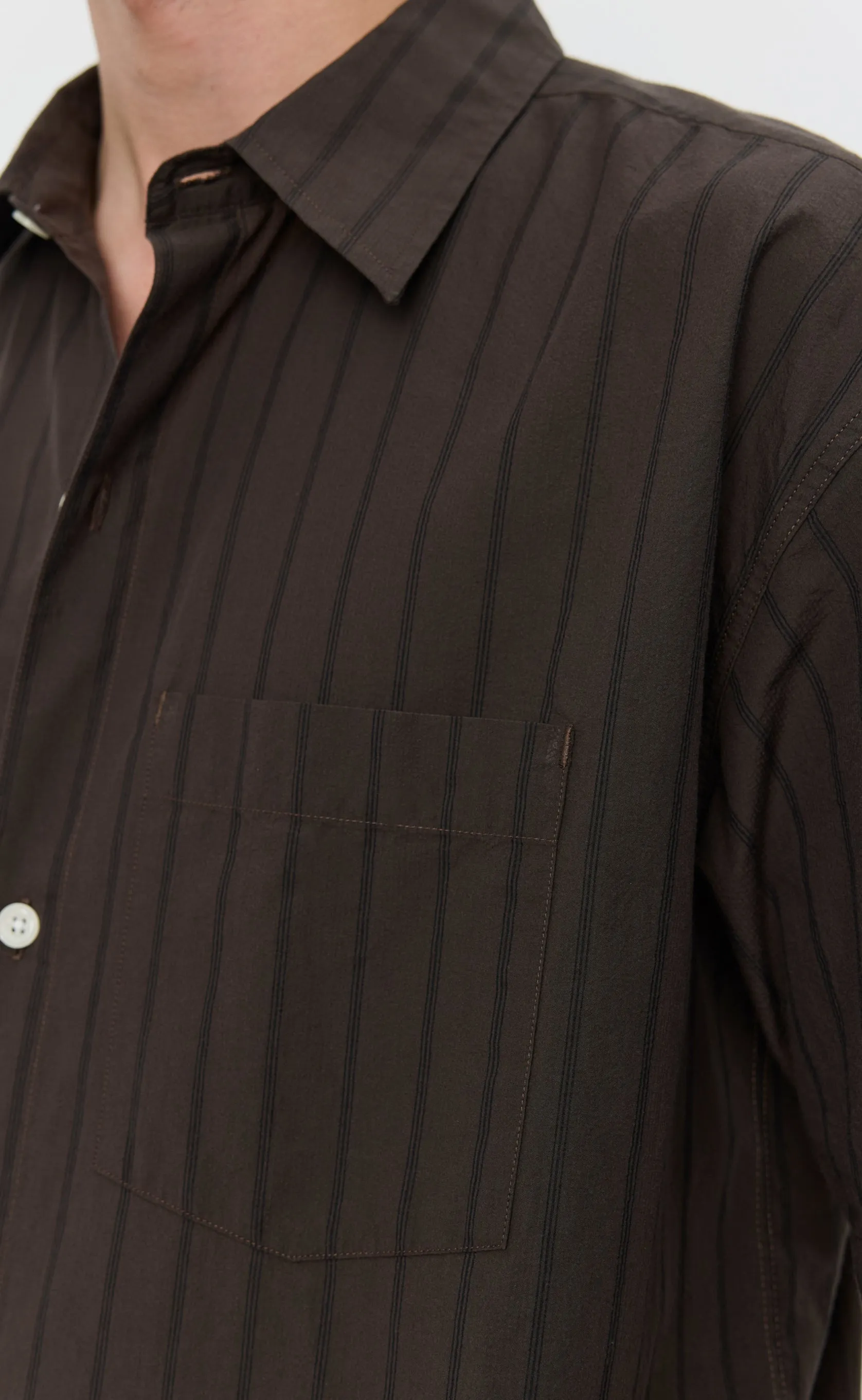 New Input Shirt - Dark Brown Triple Stripe sold by mfpen product image thumbnail 4
