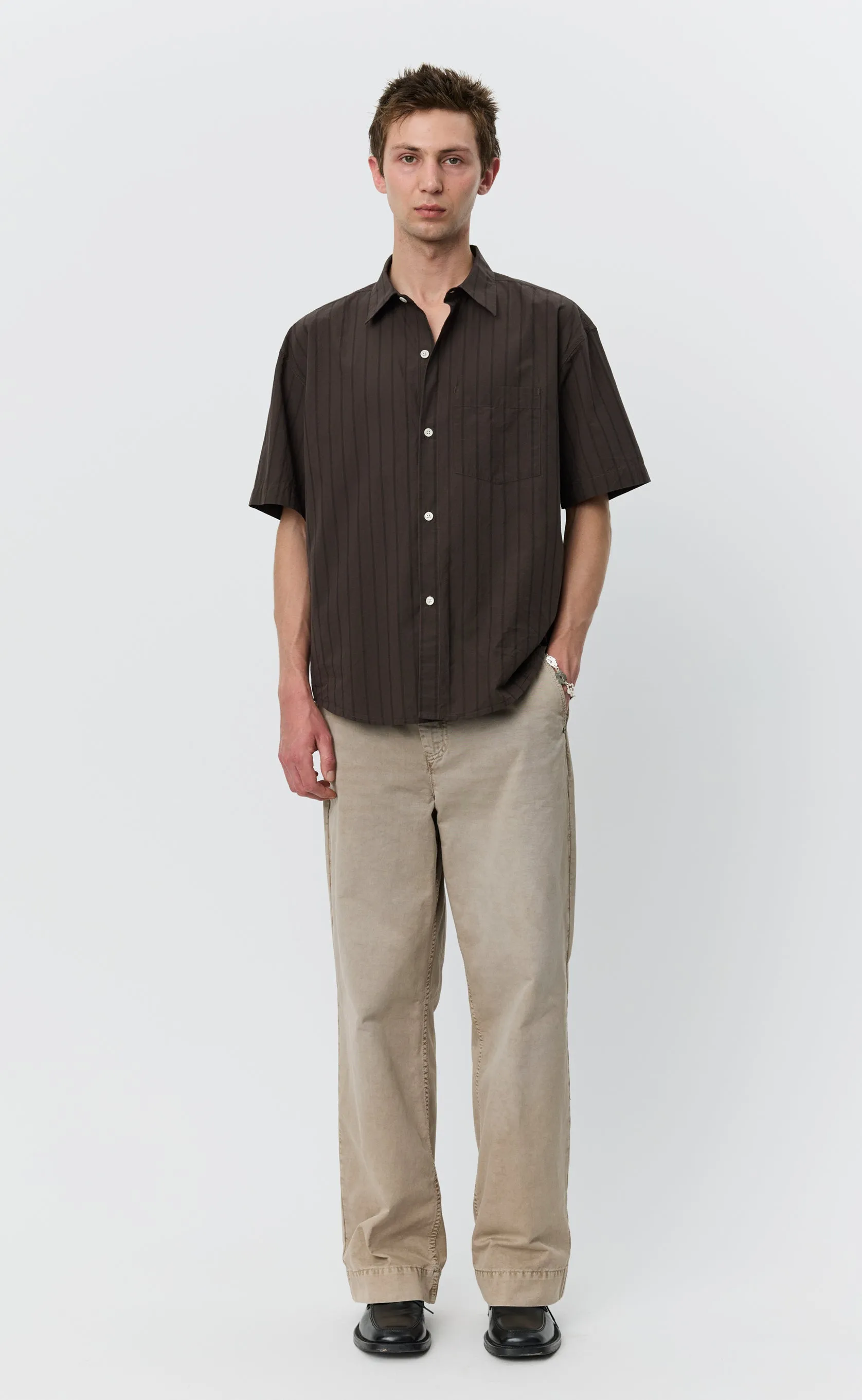New Input Shirt - Dark Brown Triple Stripe sold by mfpen