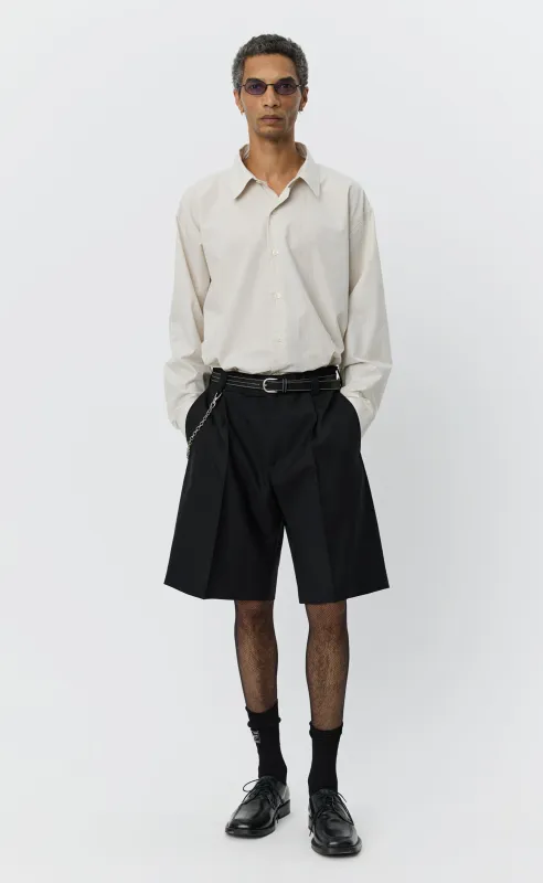 Classic Shorts - Black Tropical Wool made by mfpen