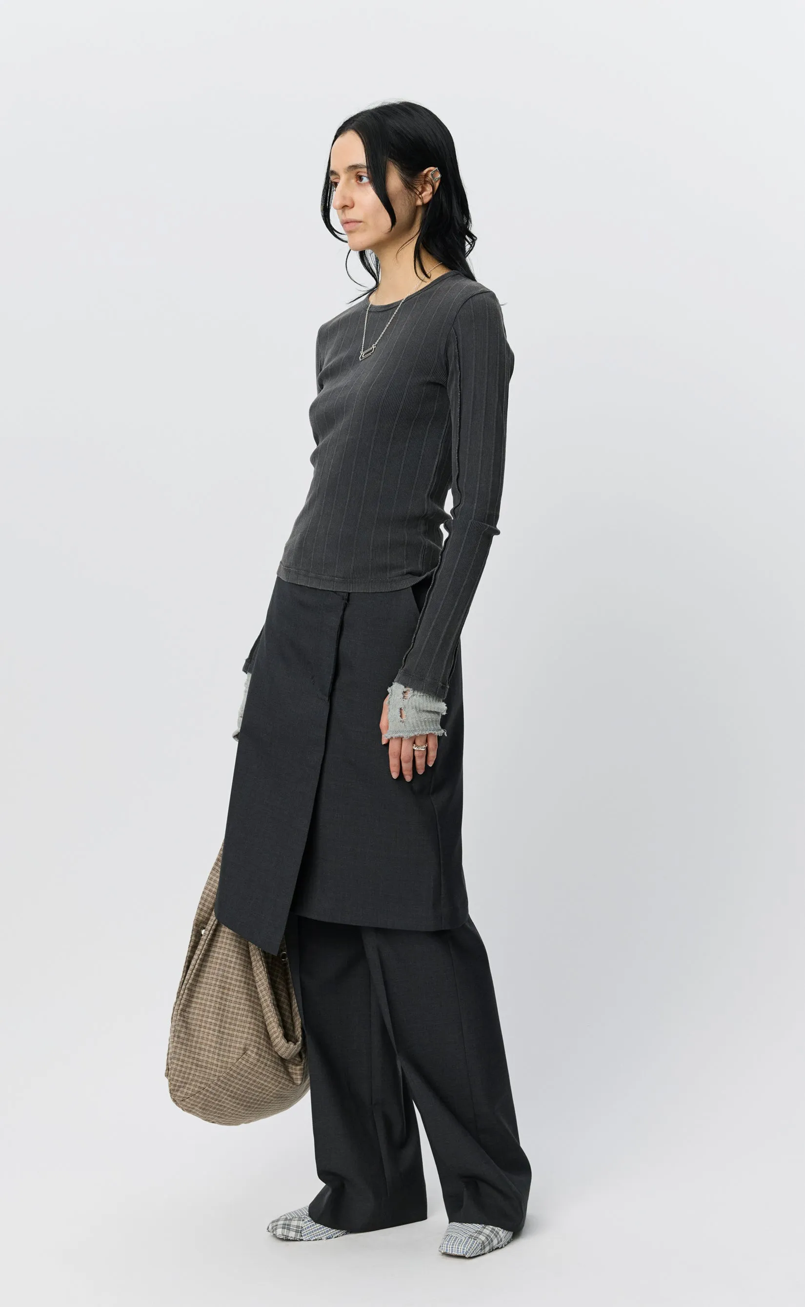 LS Rib Tee - Washed Graphite sold by mfpen product image thumbnail 2