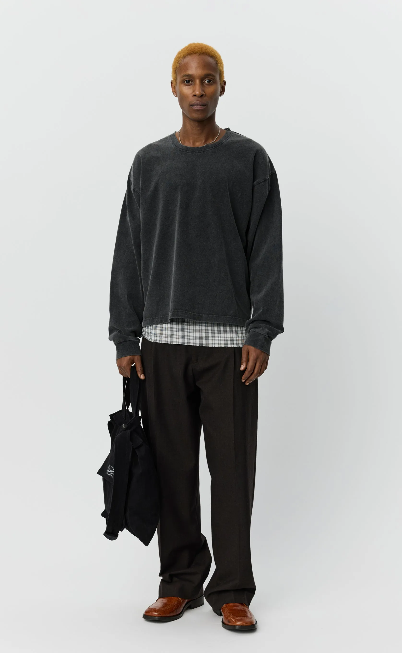 Relaxed LS Tee - Washed Black sold by mfpen