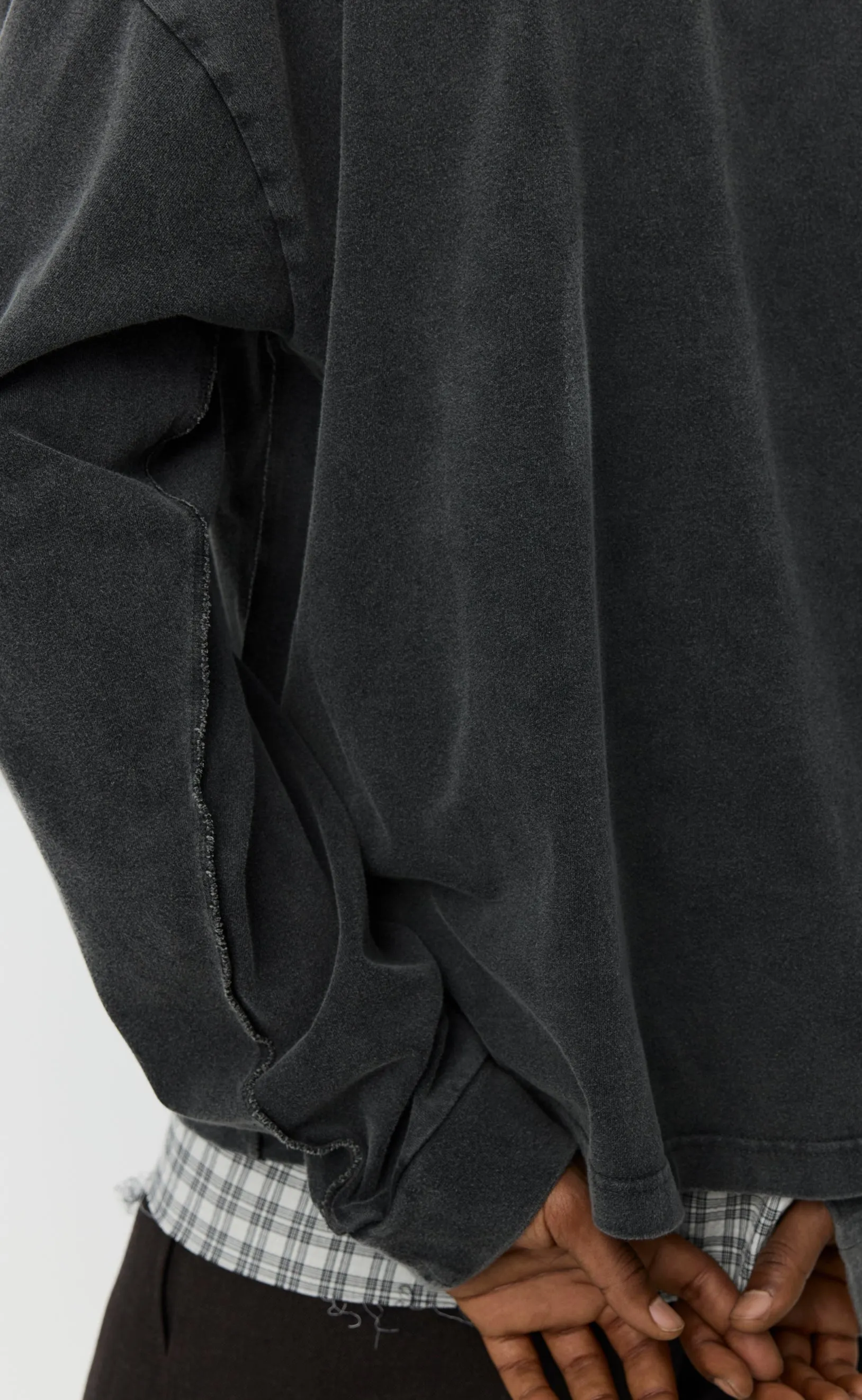 Relaxed LS Tee - Washed Black sold by mfpen product image thumbnail 4