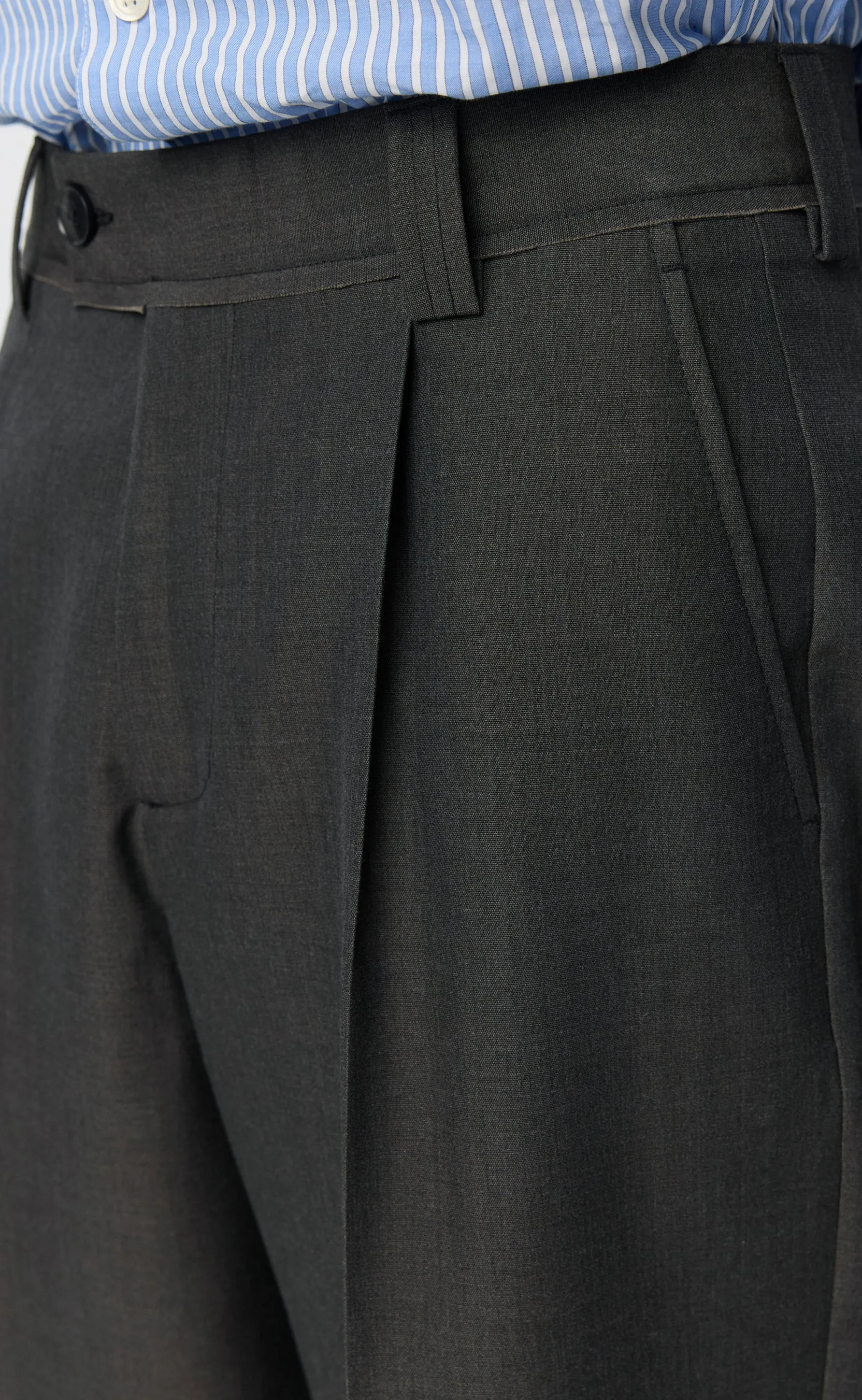 Patch Trousers - Grey Dry Wool sold by mfpen product image thumbnail 5