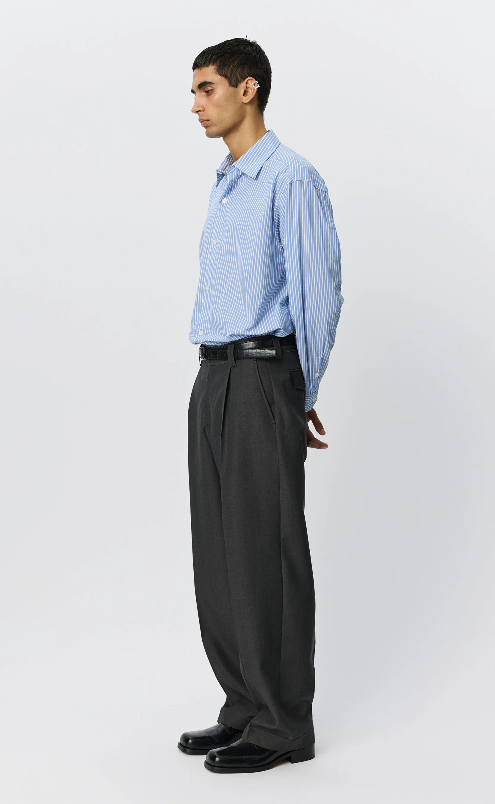 Patch Trousers - Grey Dry Wool sold by mfpen product image thumbnail 3