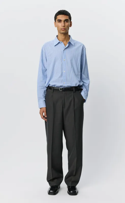 Patch Trousers - Grey Dry Wool made by mfpen