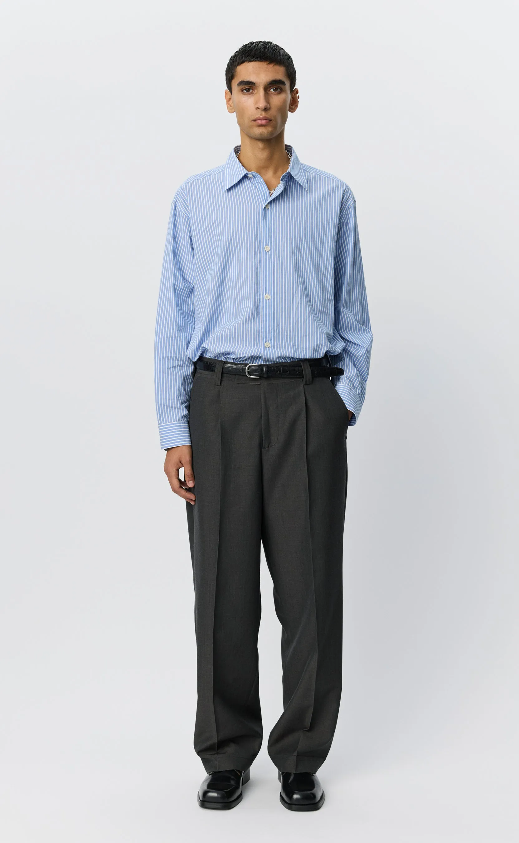 Patch Trousers - Grey Dry Wool sold by mfpen