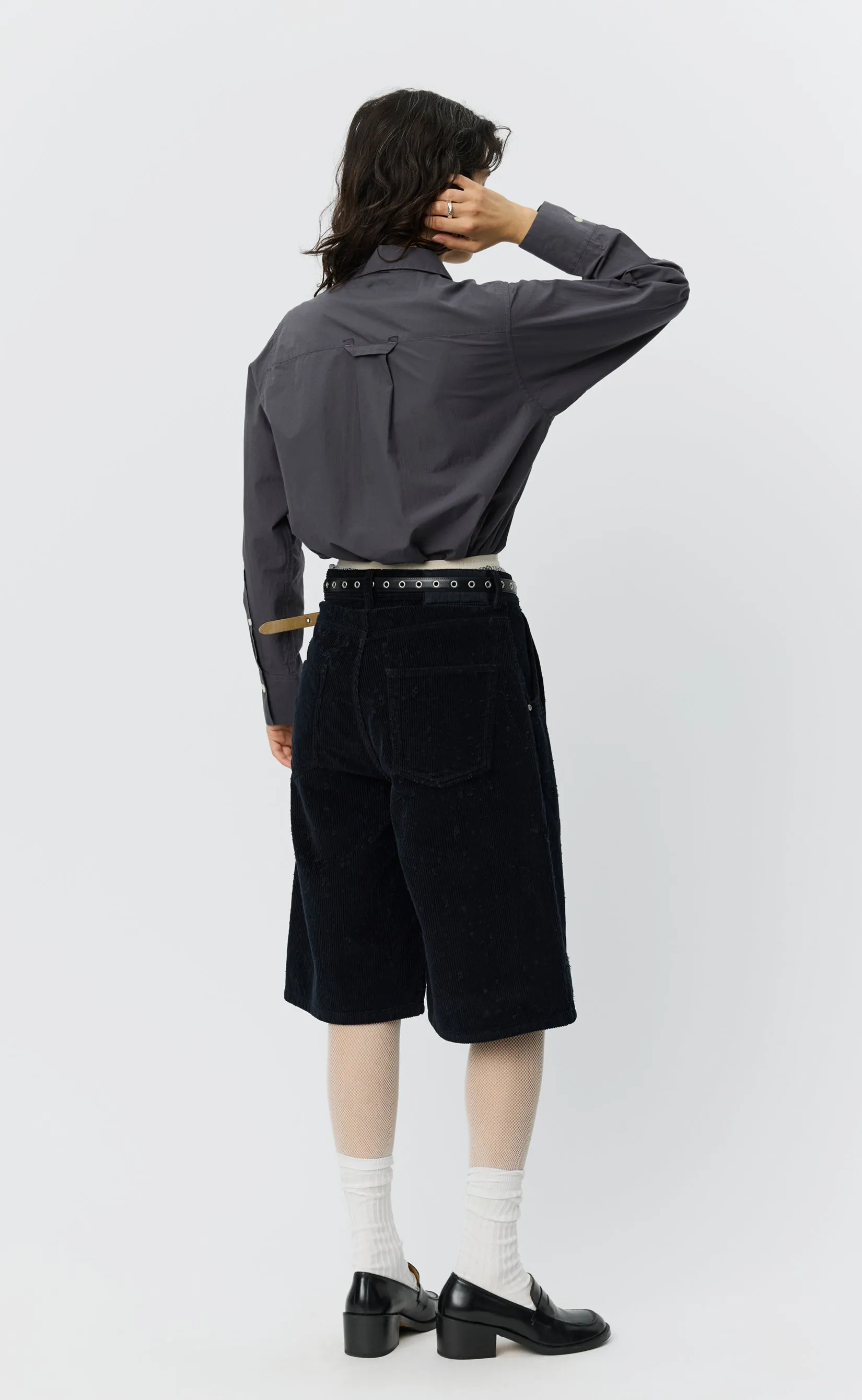Editional Cord Shorts - Black Punch Out sold by mfpen product image thumbnail 3