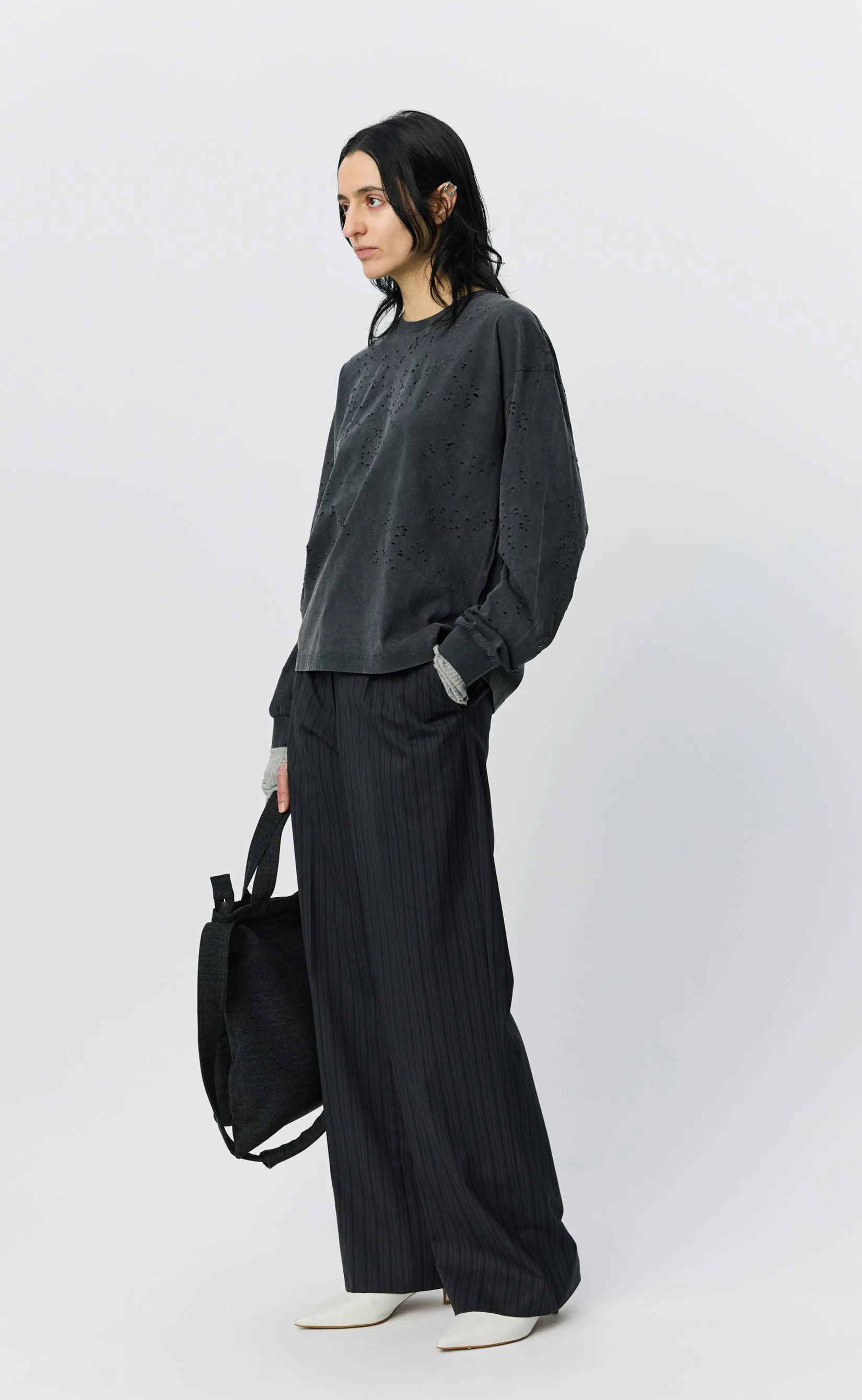 Cropped Relaxed LS Tee - Fault and Fracture sold by mfpen product image thumbnail 2