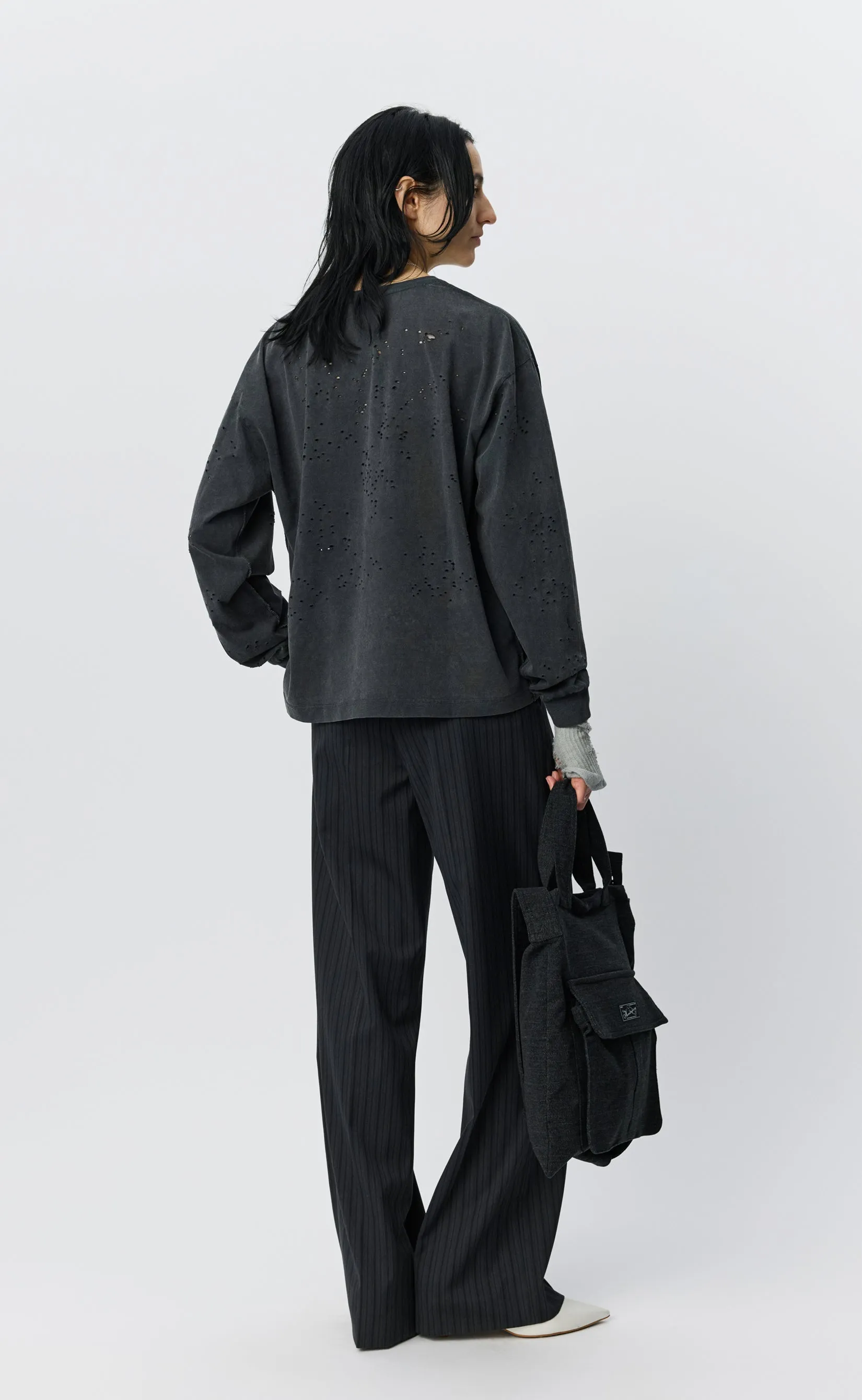 Cropped Relaxed LS Tee - Fault and Fracture sold by mfpen product image thumbnail 3