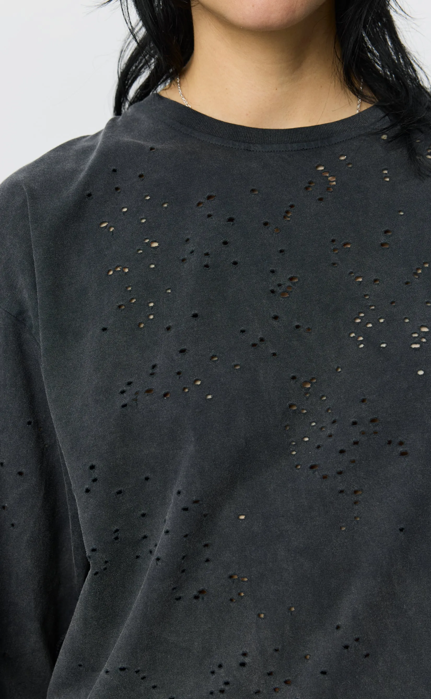 Cropped Relaxed LS Tee - Fault and Fracture sold by mfpen product image thumbnail 4