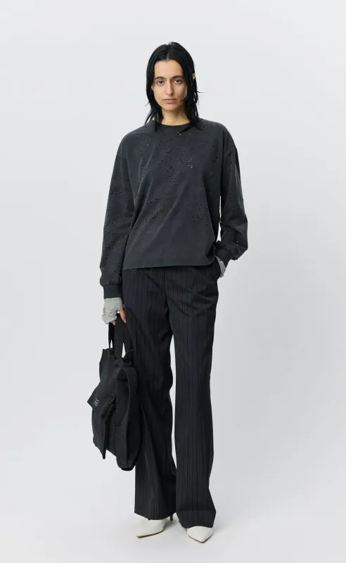 Cropped Relaxed LS Tee - Fault and Fracture made by mfpen