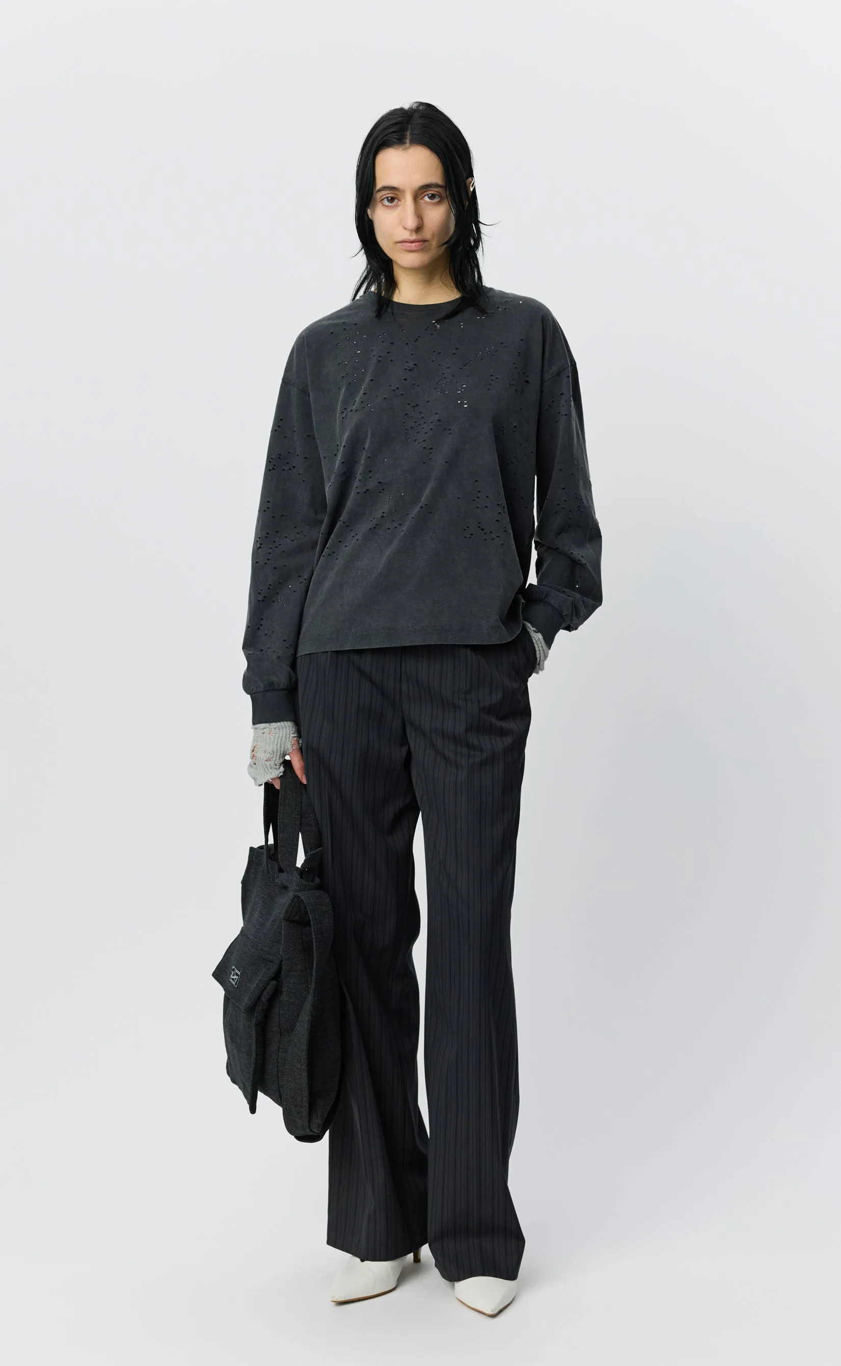 Cropped Relaxed LS Tee - Fault and Fracture sold by mfpen