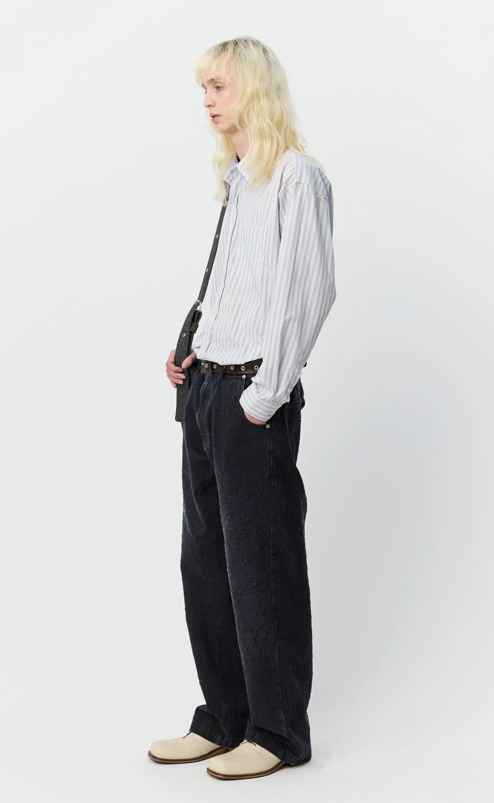 Straight Cut Jeans - Faded Black Punch Out sold by mfpen product image thumbnail 2